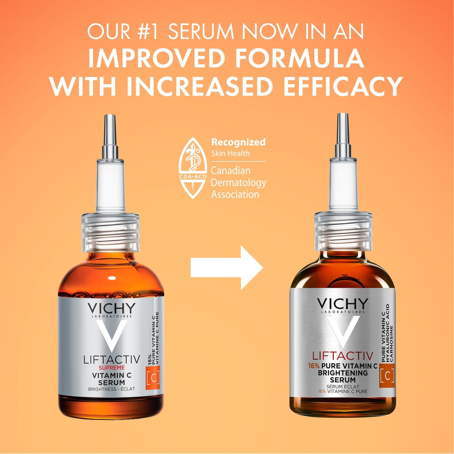 Vichy Vitamin C Serum for Face with Hyaluronic Acid & Glycerin. LiftActiv 16% Pure Vitamin C Serum for Brighter, Firmer & More Even-Toned Skin. Recognized by the Canadian Dermatology Association, 20ML 🍁 All In One Marketplace Canada