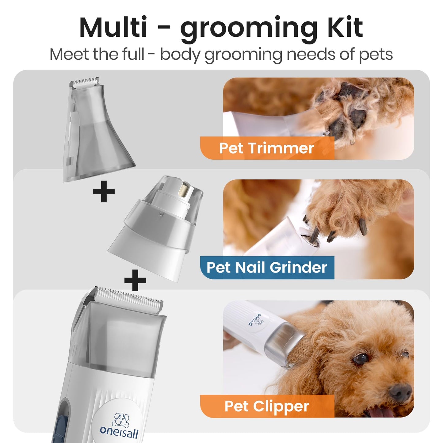 oneisall Dog Grooming Kit, Dog Grooming Clippers, Professional Pet Grooming Vacuum with 7 Pet Grooming Tools for Shedding Thick & Thin Dogs Cats Pet Hair 🍁 All In One Marketplace Canada