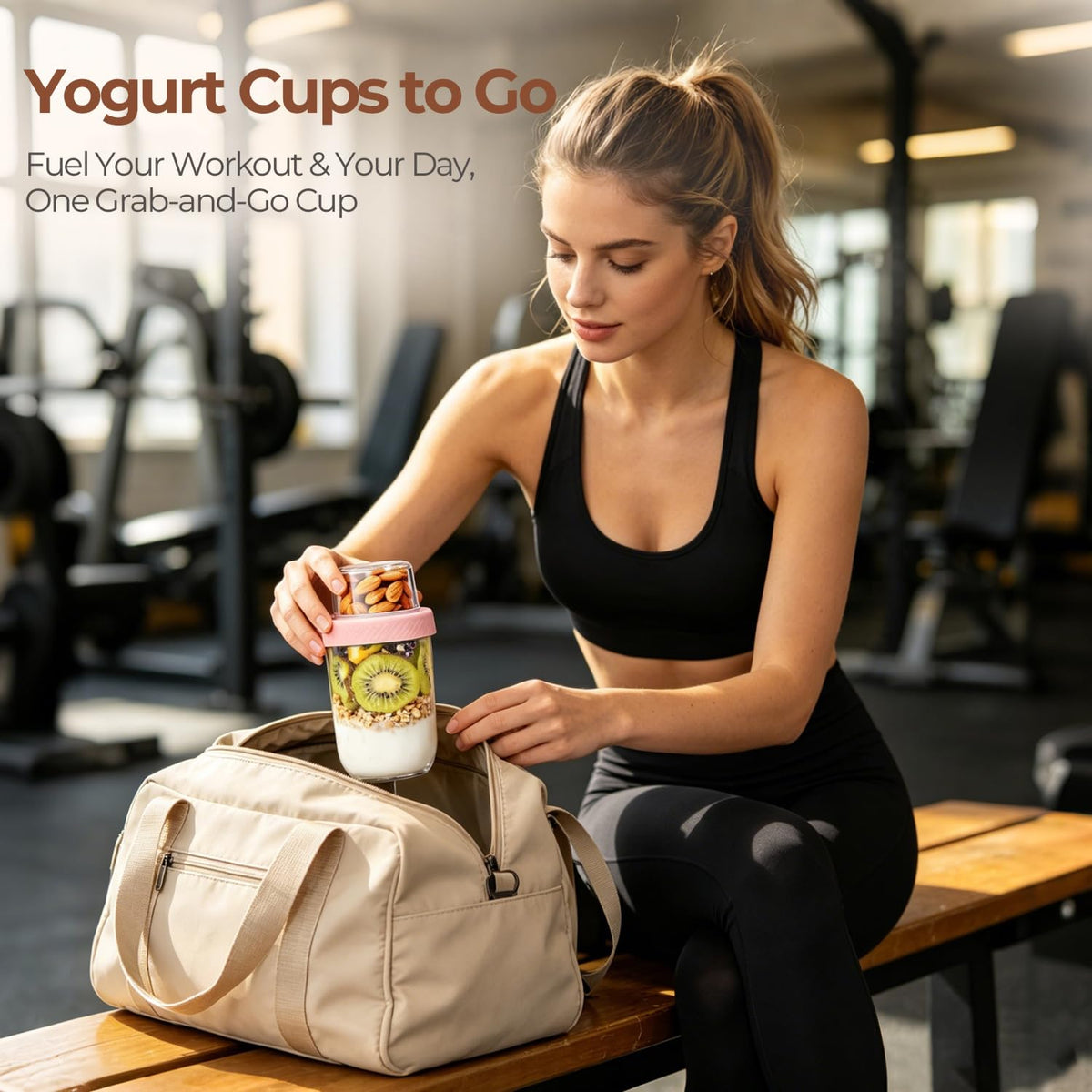 ComSaf Overnight Oats jars with Lids （16oz+4oz 2Pcs）, Dual-Laryer Chia Pudding Jars with Dry and Wet Separation, Yogurt Parfait Contianer for Oatmeal Cereal Nut Fruit, Meal Prep Glass Jars for Salad 🍁 All In One Marketplace Canada