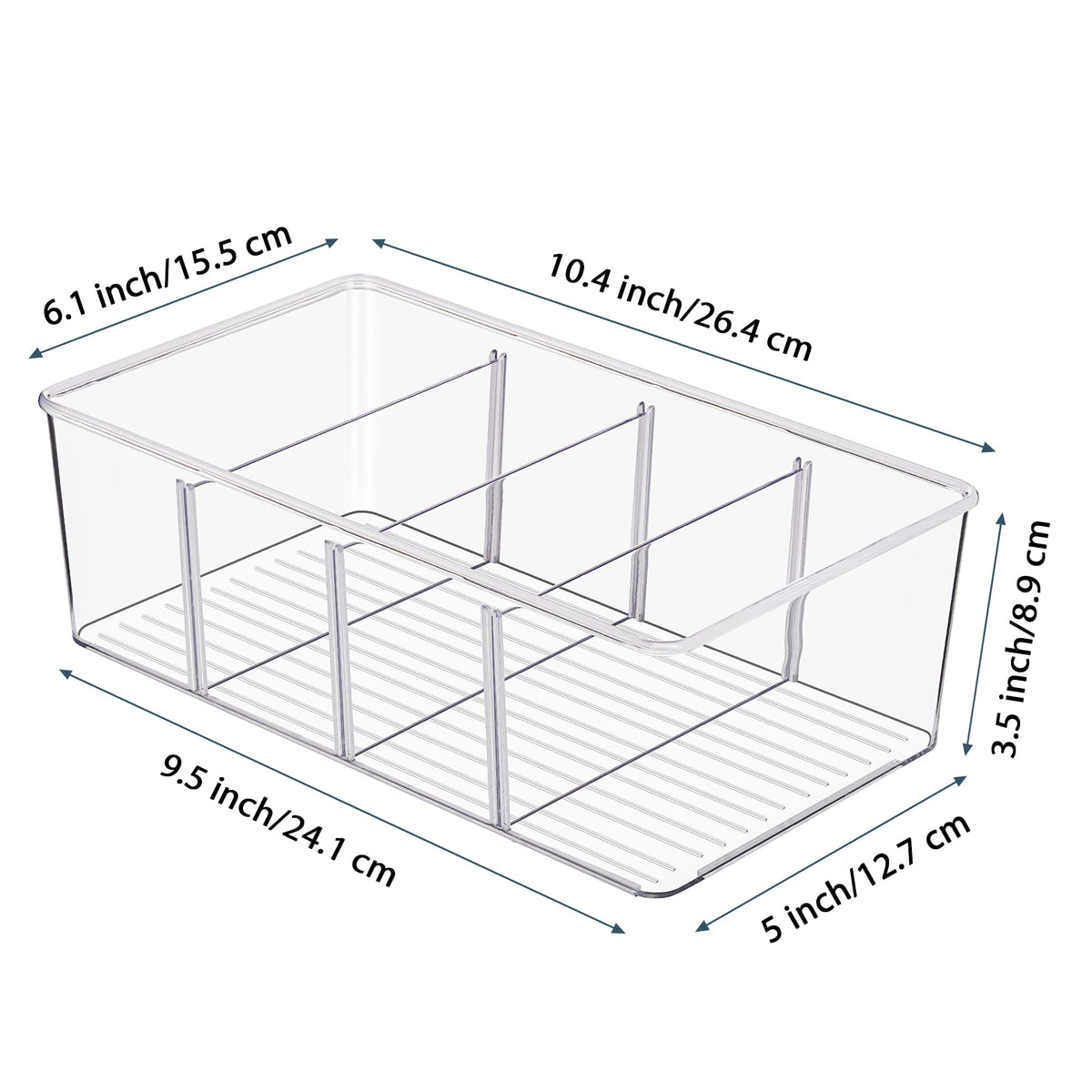 Vtopmart 4 Pack Food Storage Organizer Bins, Clear Plastic Bins for Pantry, Kitchen, Fridge, Cabinet Organization and Storage, 4 Compartment Holder for Packets, Tea, Snacks, Pouches, Spice Packets 🍁 All In One Marketplace Canada