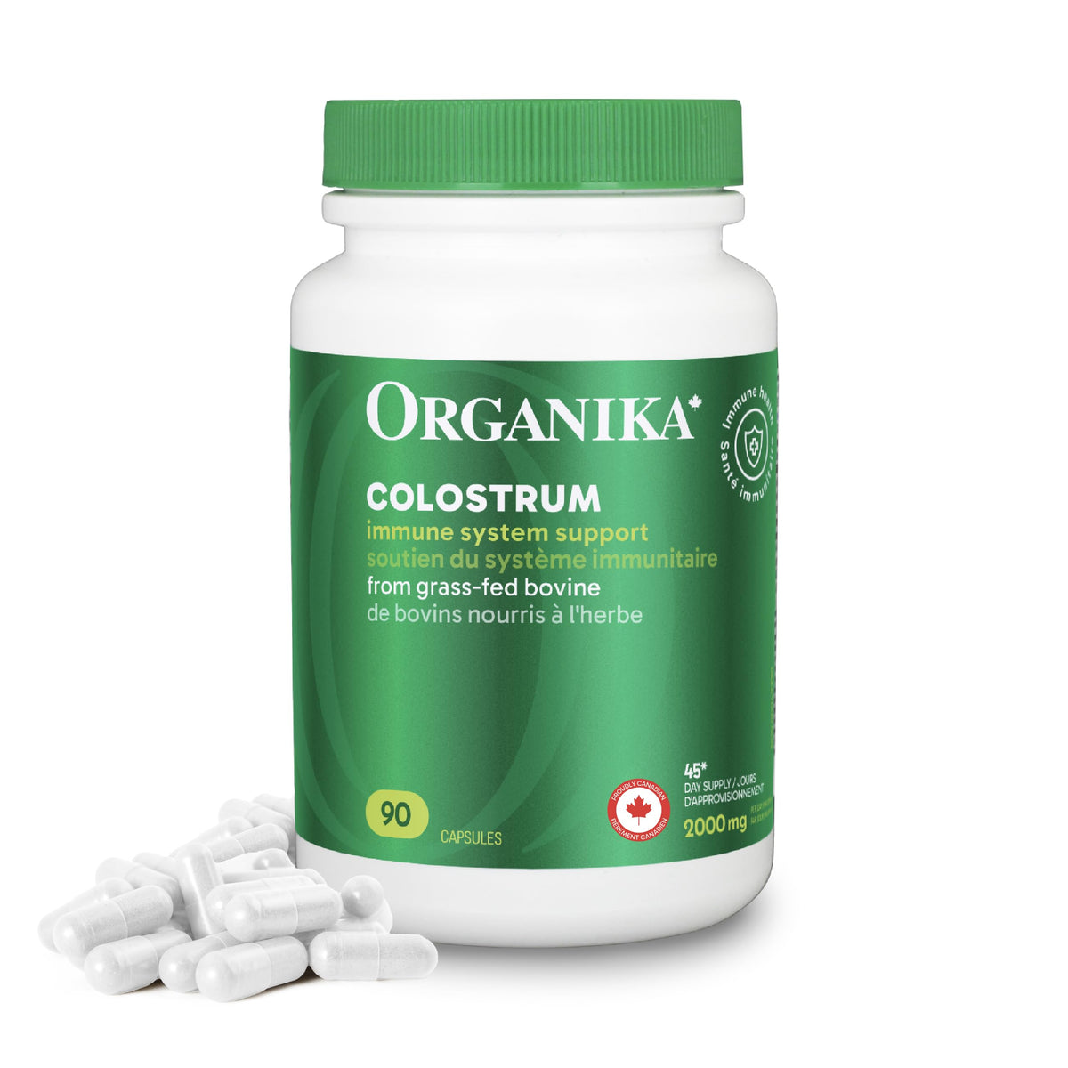 Organika Colostrum (Bovine)- Immune Support, Grass-Fed- 90caps 🍁 All In One Marketplace Canada