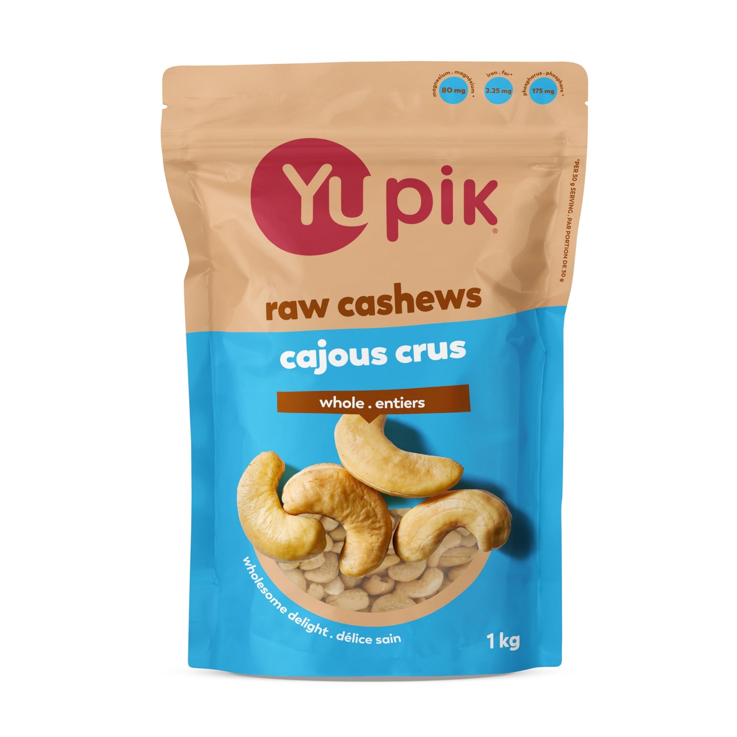 Yupik Raw Whole Cashews, 1 kg, Gluten-Free, Kosher, Vegan, Crunchy Nuts, Unsalted, Unroasted, Oil-Free, Source of Protein & Iron, Nutritious, Healthy Snacks, Ideal for Baking & Cooking 🍁 All In One Marketplace Canada