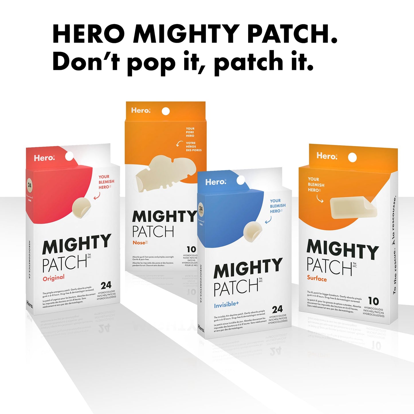 Hero Cosmetics Mighty Patch Invisible+ – Barely-there Hydrocolloid Patch for Pimples on the Face, Day-time Patches for Sensitive Skin, 39 Count 🍁 All In One Marketplace Canada