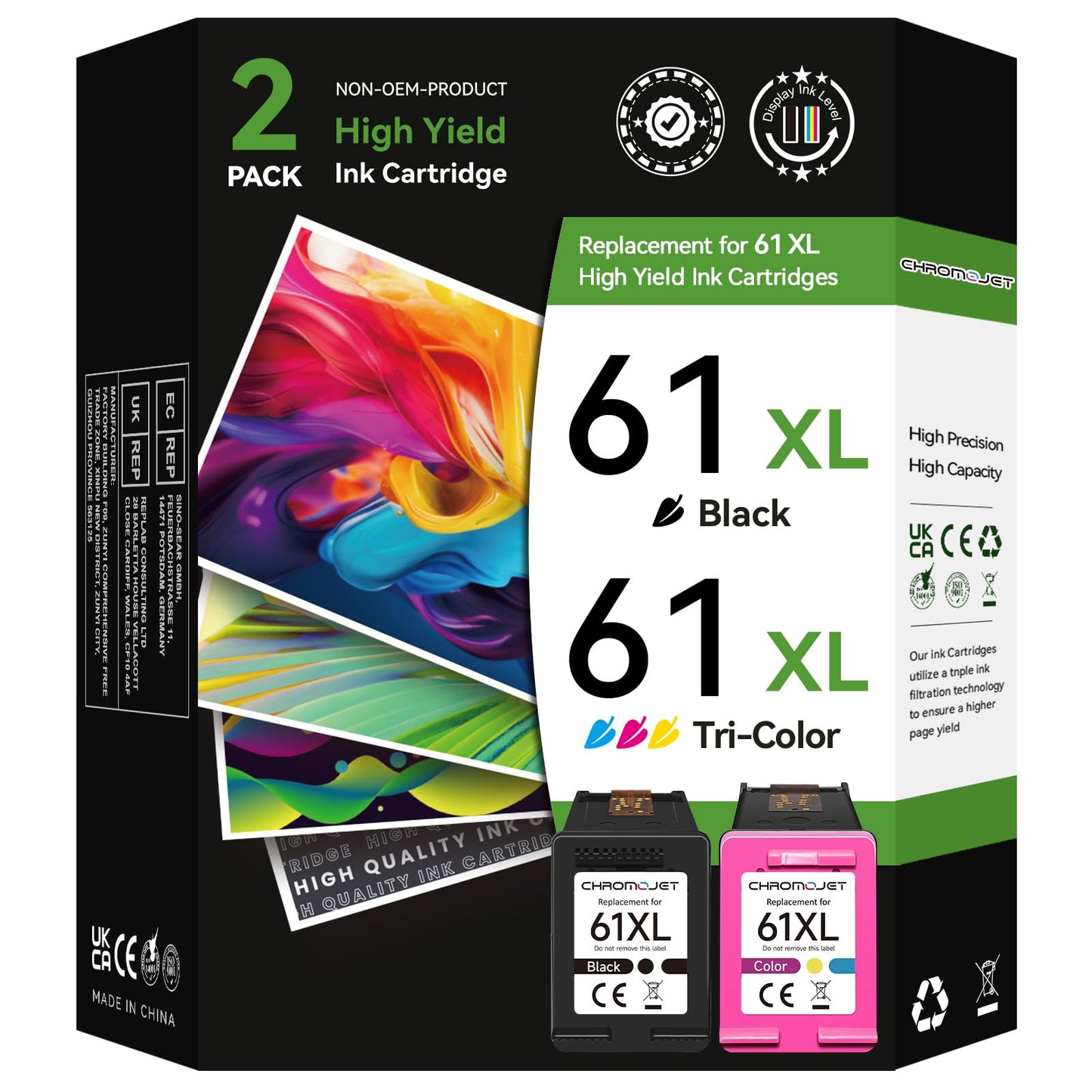 61XL Ink Cartridge Black Colour Compatible for HP 61 Ink Cartridge Compatible for HP Envy 4500 Ink fit for Envy 4500 5530 5534 5535 DeskJet 1000 1010 2540 2541 3050 OfficeJet 4630 4635 2620 Printer 🍁 All In One Marketplace Canada