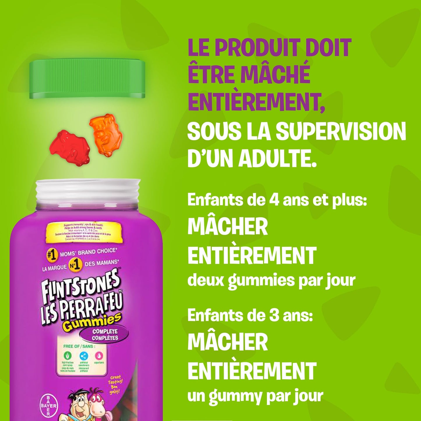 FLINTSTONES Complete Kids Multivitamin Gummies - Multivitamins for Kids, Kids Multivitamin Gummy Helps Maintain Good Health, Free of Artificial Sweeteners, Free of Aspartame, Free of Synthetic FD&C Dyes, 180 Gummies 🍁 All In One Marketplace Canada