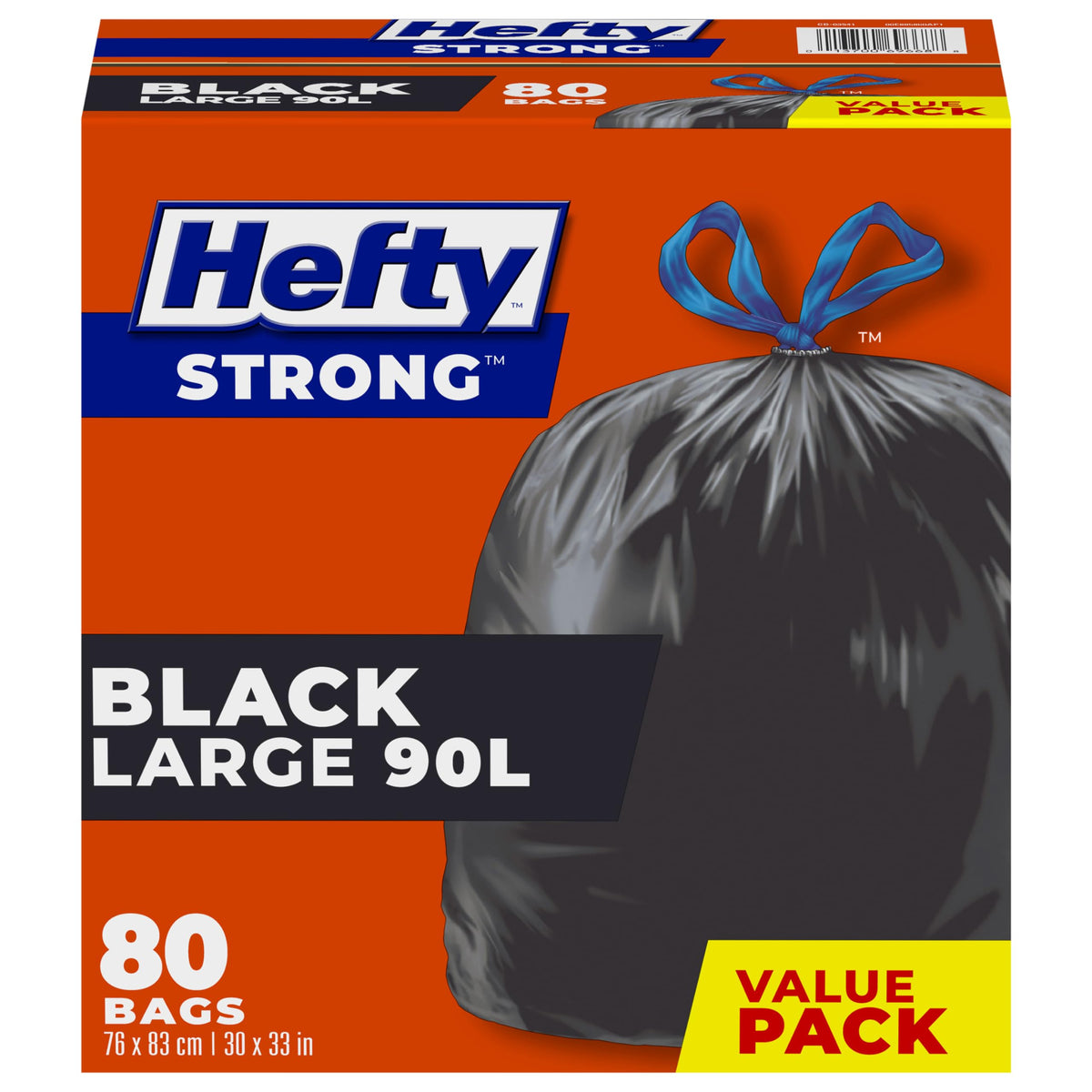 Hefty™ Garbage Bags, Value Pack Large 90 Litres Black, Drawstring, 80 Bags, Fits simplehuman code X 🍁 All In One Marketplace Canada