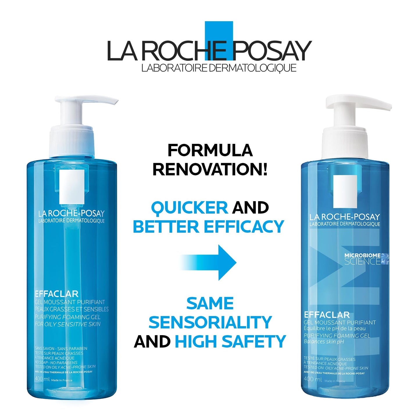 La Roche Posay Face Wash Gel Cleanser, Effaclar Gentle Purifying Foaming Gel for Oily and Sensitive Acne-Prone Skin. Alcohol-free, Soap-Free, Paraben-free, Non-Comedogenic, 400mL 🍁 All In One Marketplace Canada