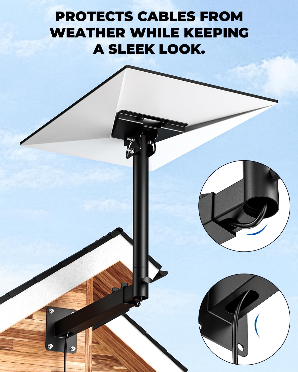 Starlink Mount, 360°Adjustable Starlink Gen 3 Mount Telescoping Support Arm with Pipe Adapter, Rustproof, Weatherproof for Concrete Walls/Wood Walls, Easy Installation for Starlink Standard 4/4X/V3 🍁 All In One Marketplace Canada