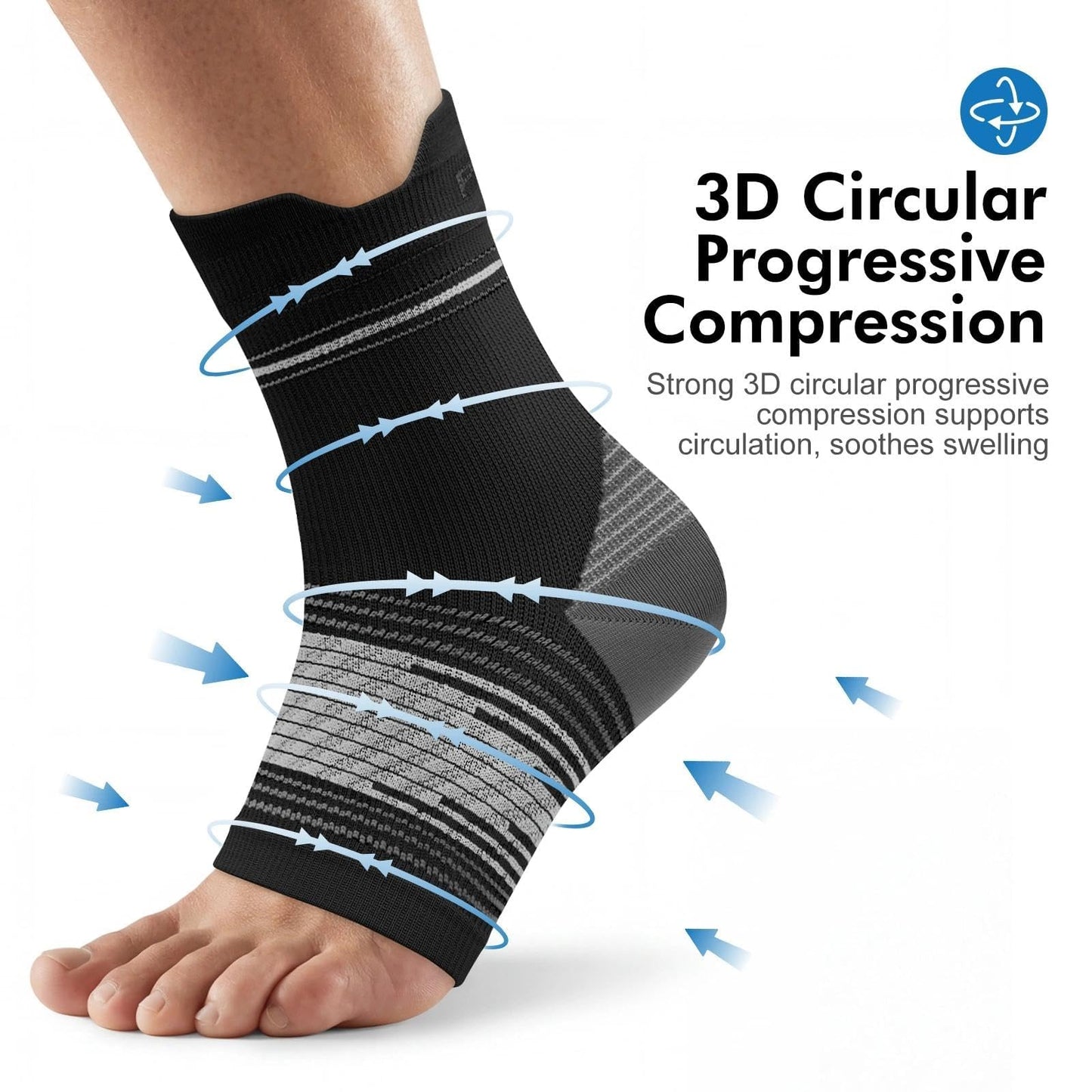 Plantar Fasciitis Sock (6 Pairs) for Men and Women, Ankle Brace Compression Socks with Arch Support for Achilles Tendonitis, Heel Pain, Swelling & Arthritis Relief, Black, Large 🍁 All In One Marketplace Canada