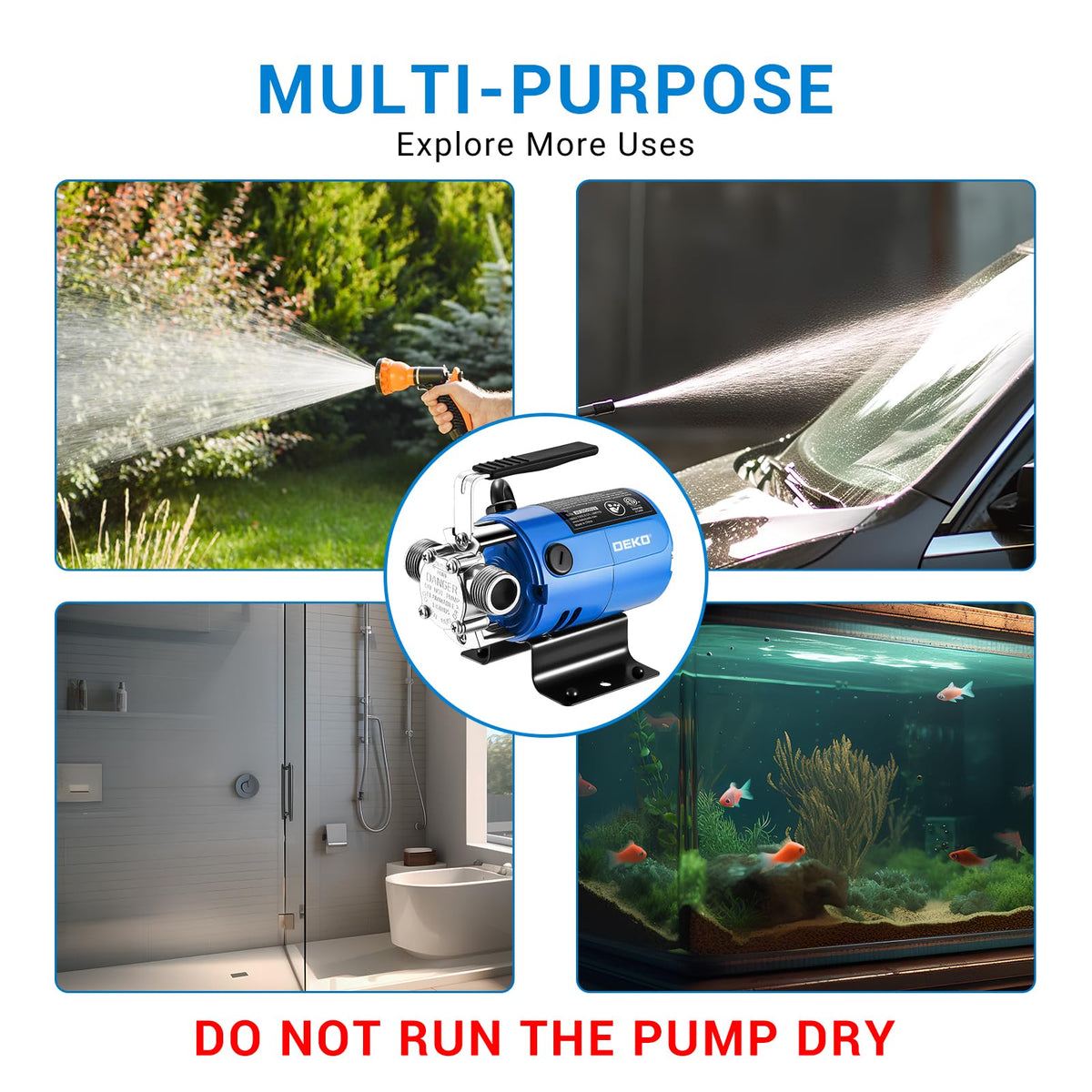 Water Transfer Pump: DEKOPRO Transfer Pump Electric Water Pump Utility Pump Rain Barrel Garden Hose Pump 115V 🍁 All In One Marketplace Canada