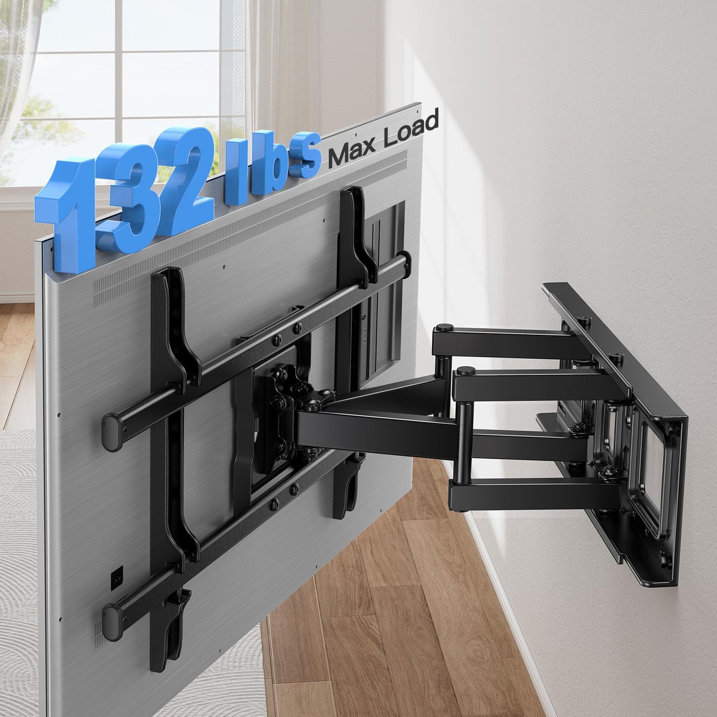 Pipishell Full Motion TV Wall Mount for 37-84" Flat Curved TVs, Wall Mount TV Bracket with Dual Articulating Arms Swivel Tilt Rotation, TV Mount up to 132lbs Max VESA 600x400 Fit 12"-16" Wood Stud 🍁 All In One Marketplace Canada