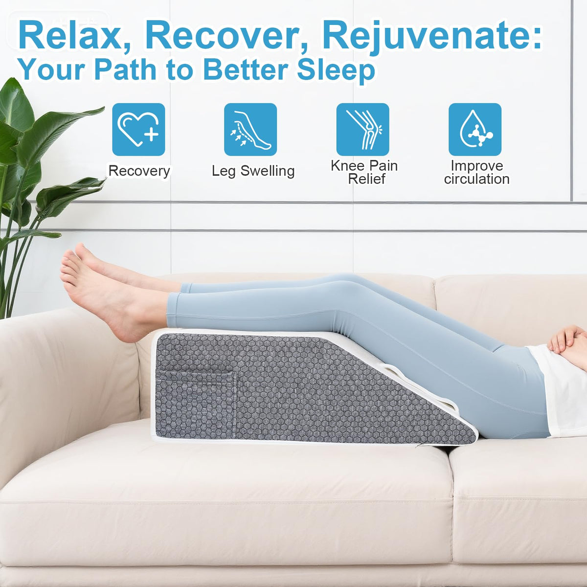 Ceecysaa Leg Elevation Pillow for Bed,20cm Height High-Density Foam Pillow 🍁 All In One Marketplace Canada