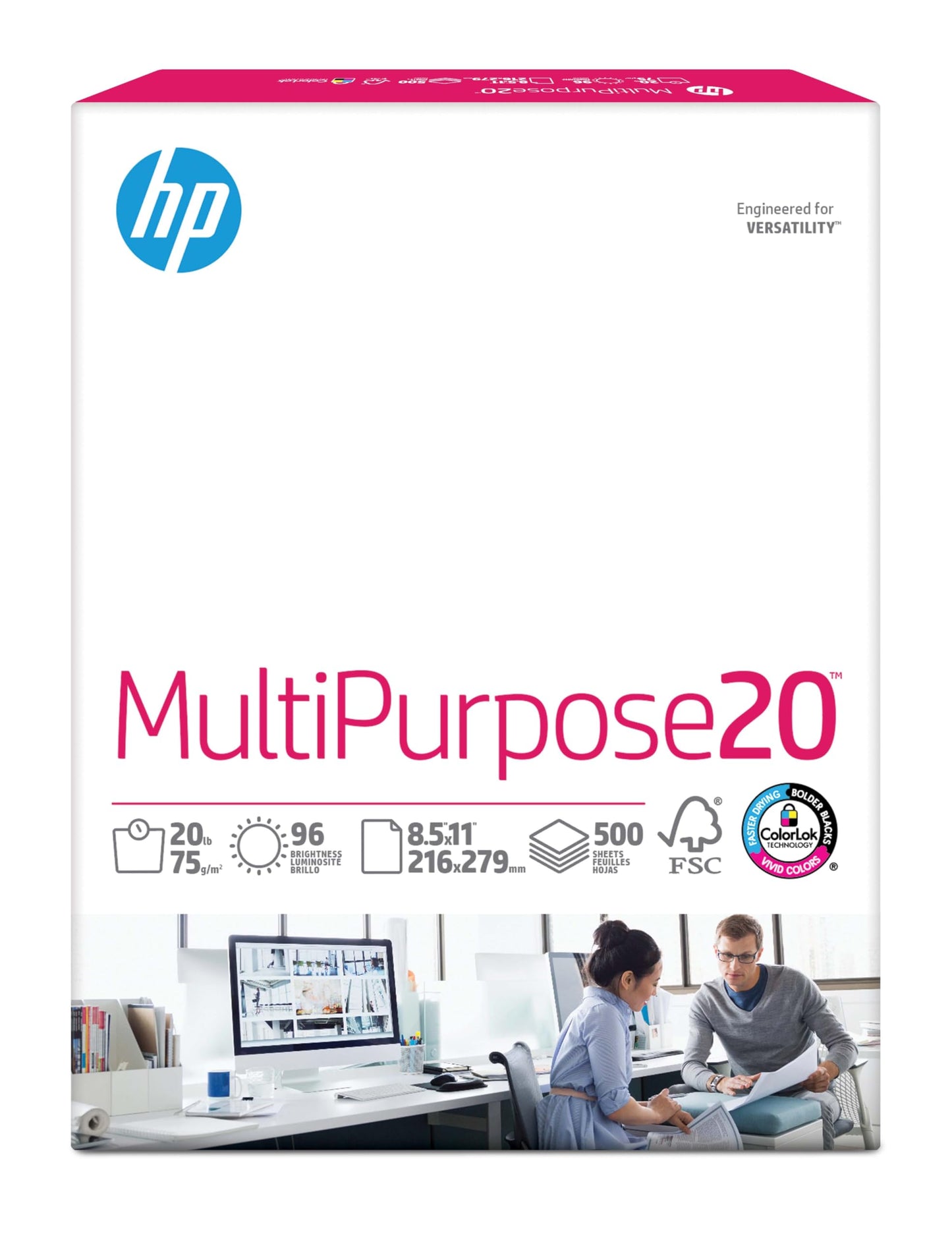 HP Printer Paper 8.5x11 MultiPurpose 20 lb 3 Ream Case 1500 Sheets 96 Bright Made in USA FSC Certified Copy Paper HP Compatible 112530C 🍁 All In One Marketplace Canada