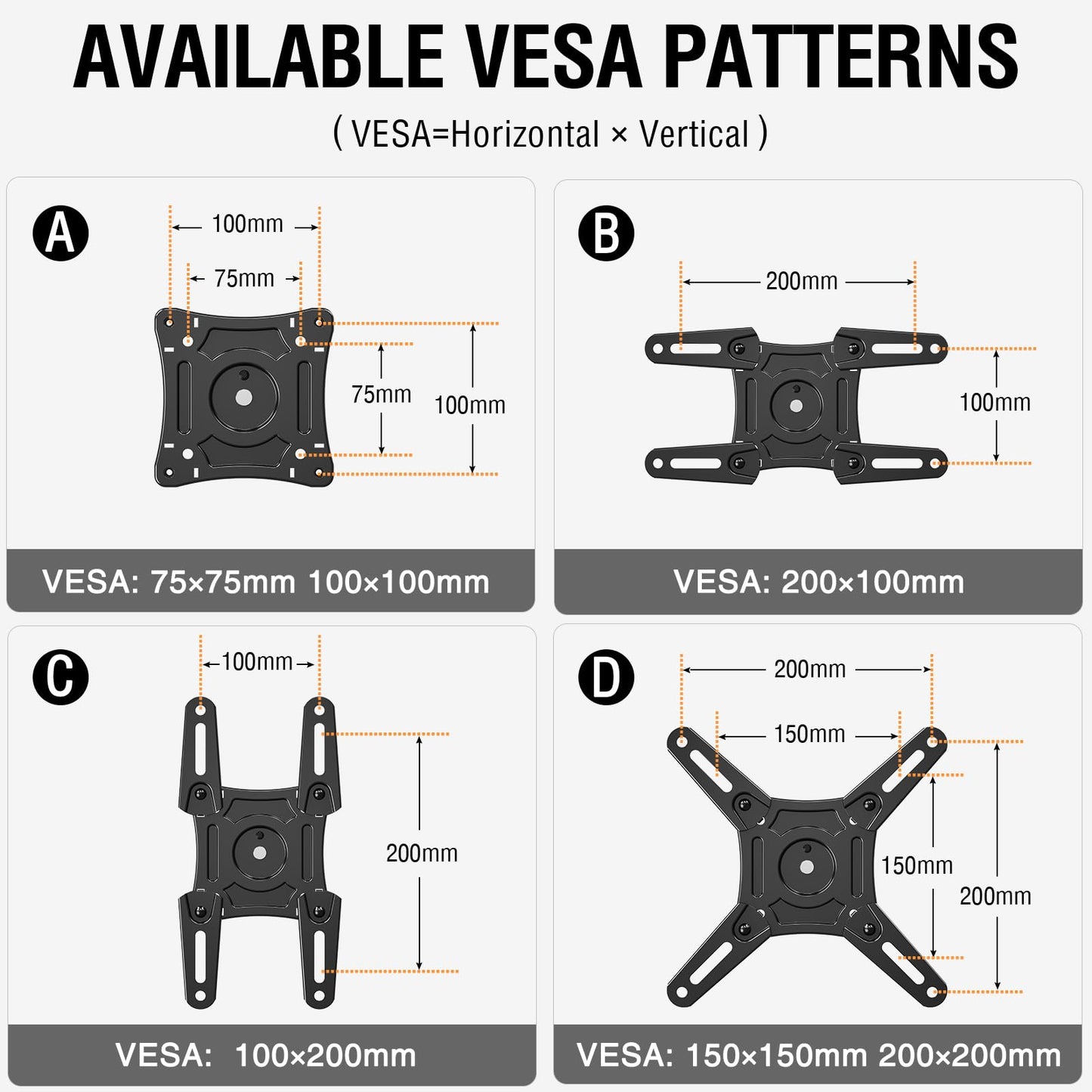 ELIVED Full Motion TV Monitor Wall Mount for Most 14-42 Inch LED LCD Flat Screen TVs & Monitors, Swivel Tilt Extension Rotation TV Mount Bracket Max VESA 200x200mm, up to 44 lbs 🍁 All In One Marketplace Canada