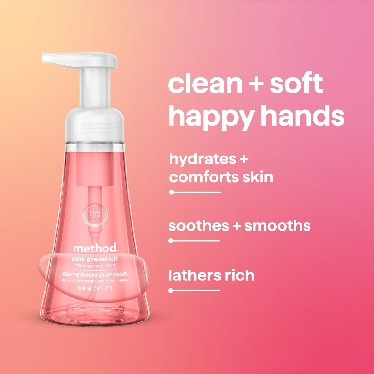 Method Foaming Hand Soap, Biodegradable Formula with Foaming Soap Dispenser Made of 100% Recycled Plastic, Pink Grapefruit Scent, 300 ml Soap Pump Bottles, 6 Pack 🍁 All In One Marketplace Canada