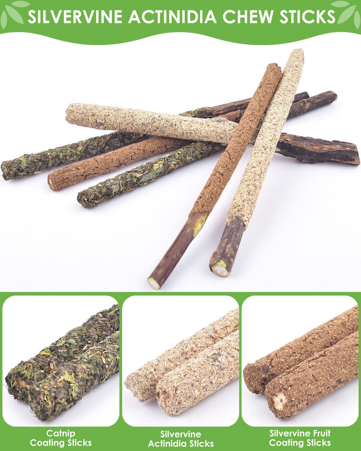 TINDTOP Silvervine Sticks for Cats, 10 Pack Natural Catnip Chew Toys for Kittens Teeth Cleaning, Matatabi Dental Care, Increase Appetite, Calm Cat Anxiety and Stress, Aggressive Chewers Cat Dental Toy 🍁 All In One Marketplace Canada
