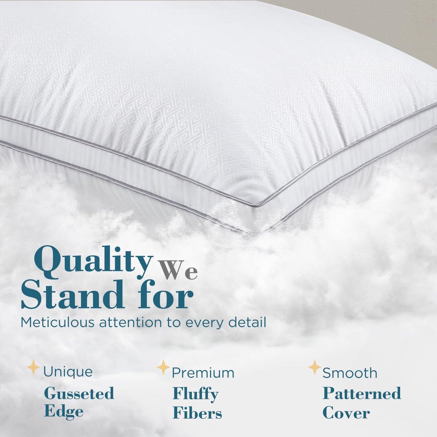 viewstar Bed Pillows Queen Size 2 Pack, Firm Support Gusseted Side Sleeper Hotel Pillow for Back and Stomach Sleeping, White 🍁 All In One Marketplace Canada