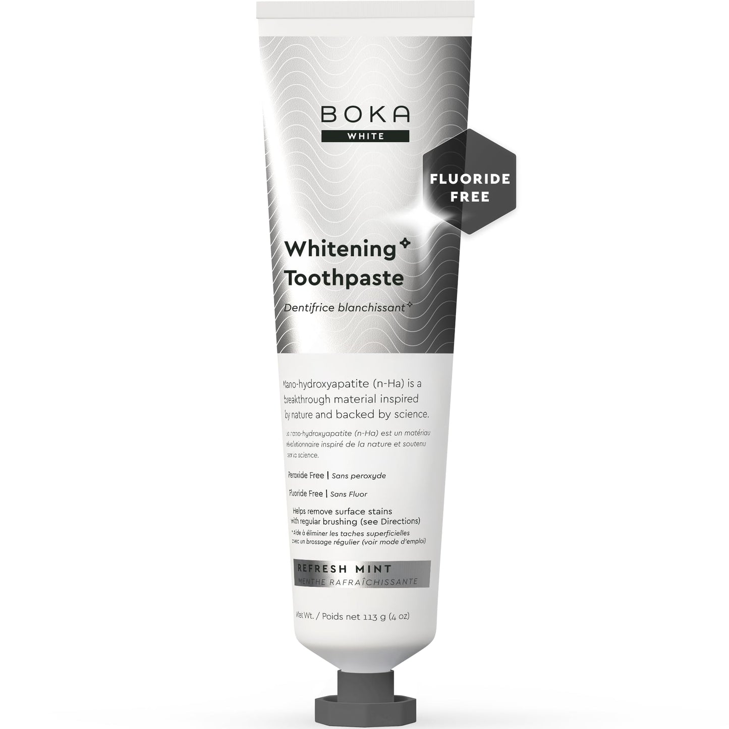Boka Fluoride Free Toothpaste, Nano Hydroxyapatite Toothpaste, Appropriate for Sensitive Teeth, for Adult, Kids Oral Care - Whitening * Refresh Mint, 4 Fl Oz (113g) 1Pk 🍁 All In One Marketplace Canada