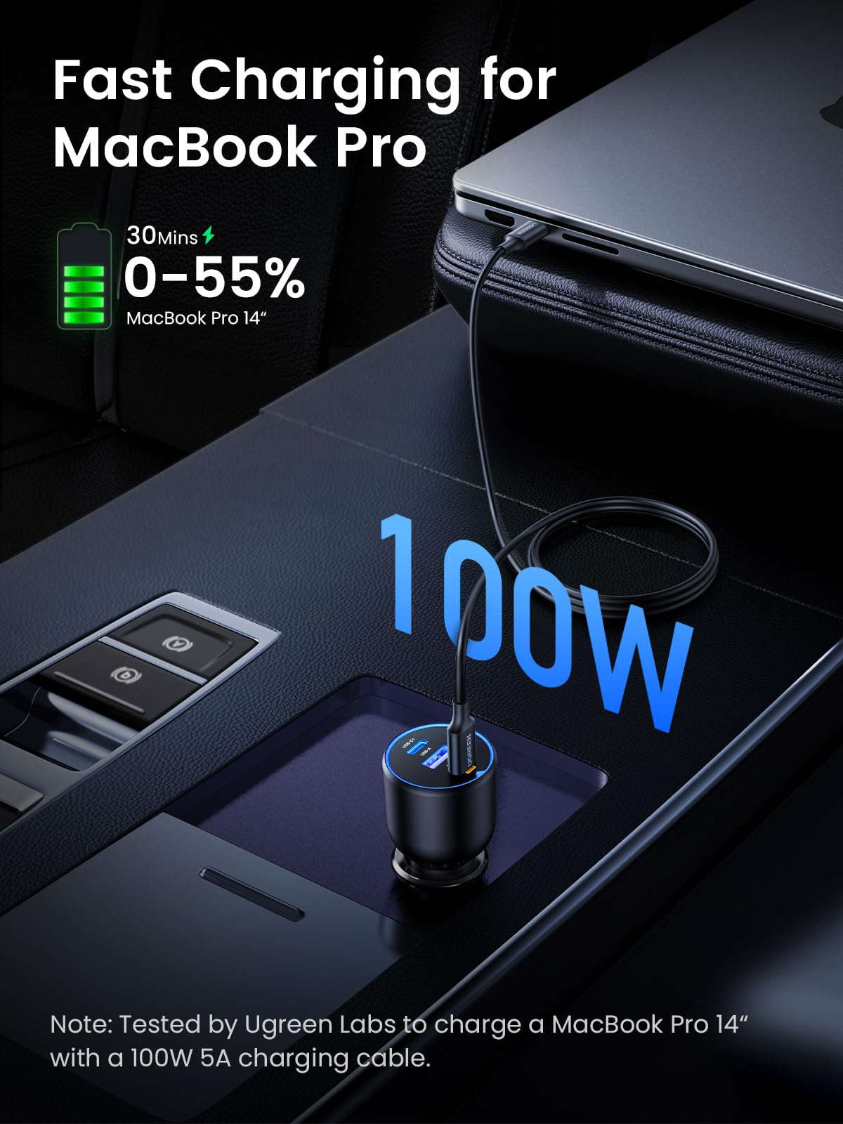 UGREEN 130W Car Charger USB C Fast Charger (with 100W USB C Cable) PD3.0 QC4.0 PPS Fast Charging Car Adapter Compatible with, MacBook, iPhone 17 16 15 14 Pro Max, Galaxy S25 S24 Ultra, iPad 🍁 All In One Marketplace Canada