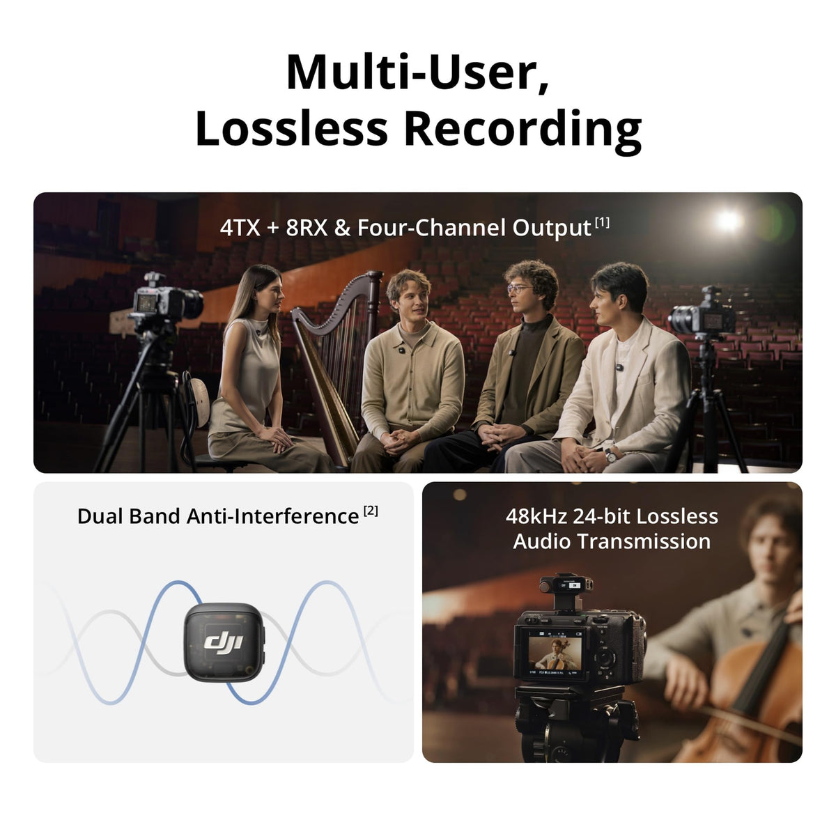 DJI Mic 3 (2 TX + 1 RX + Charging Case), Wireless Microphone for iPhone/Camera/Android, Ultralight, Adaptive Gain Control for Balanced Volume, Dual Band Anti-Interference, 28hrs Use, Vlog 🍁 All In One Marketplace Canada