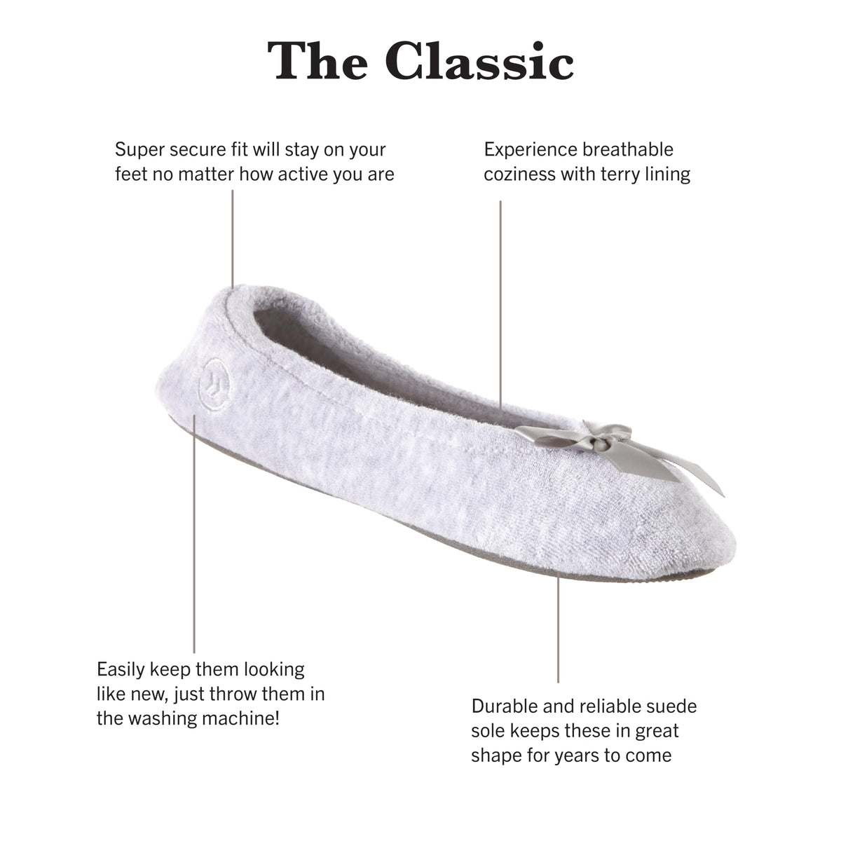 isotoner Women's 2 Pack Ballerina Slipper Quilted and Solid Ballet Flat, Light Grey Quilted, Navy Blue Solid, 9.5-10.5 🍁 All In One Marketplace Canada