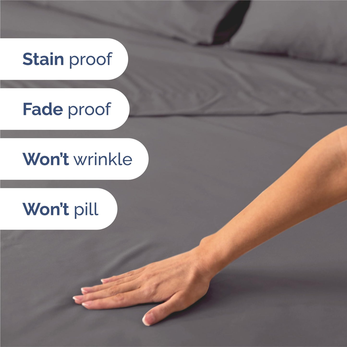 King Size 4 Piece Sheet Set - Comfy Breathable & Cooling Sheets - Hotel Luxury Bed Sheets for Women & Men - Deep Pockets, Easy-Fit, Extra Soft & Wrinkle Free Sheets - Dark Grey Oeko-Tex Bed Sheet Set 🍁 All In One Marketplace Canada