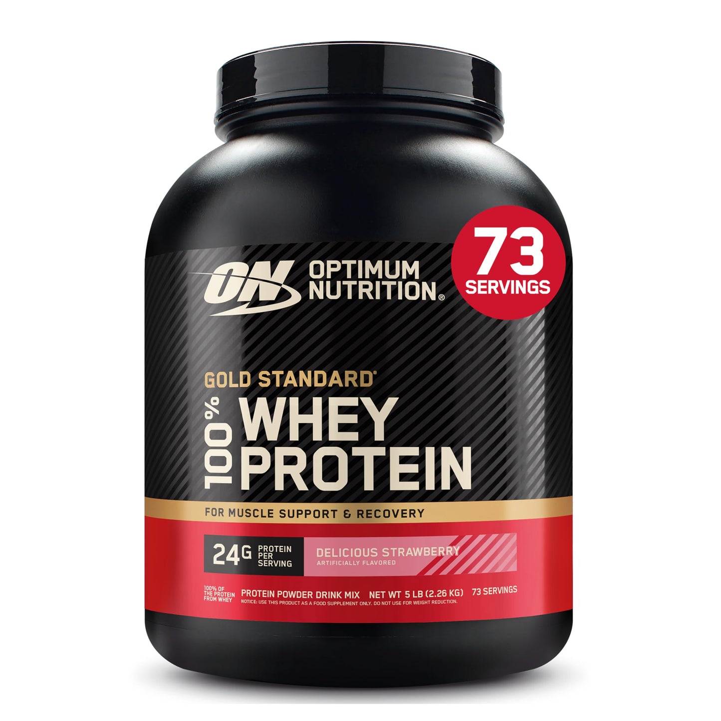 Optimum Nutrition Gold Standard 100% Whey Protein Powder, 2.270g - Strawberry - 73 servings (packaging may vary) 🍁 All In One Marketplace Canada