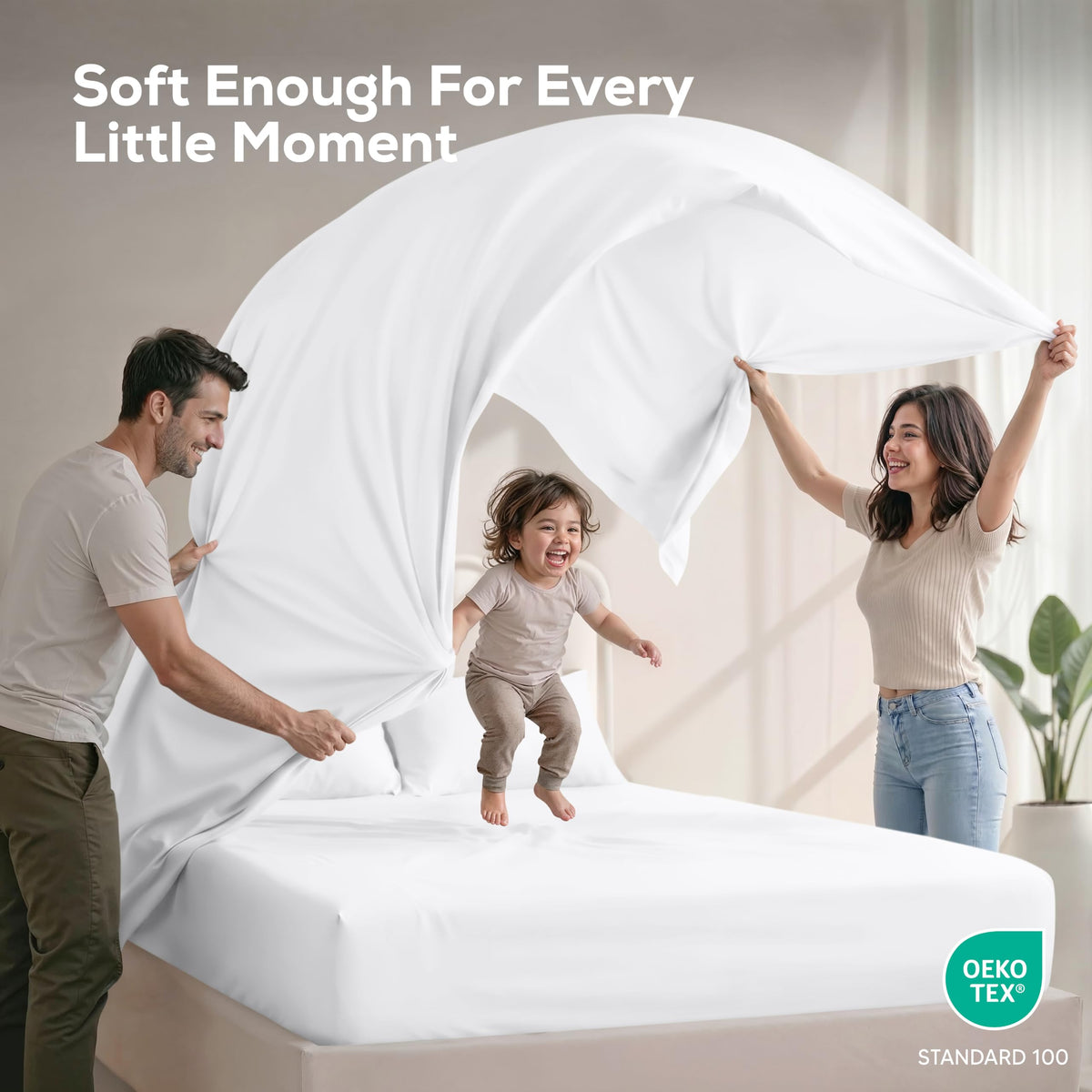 Utopia Bedding King Bed Sheets - 4 Piece King Size Cooling Sheet Set - Hotel Luxury Soft Breathable Microfiber, Oeko-TEX, Deep Pocket Easy Fit & Care, Fade & Wrinkle Resistant, White 🍁 All In One Marketplace Canada