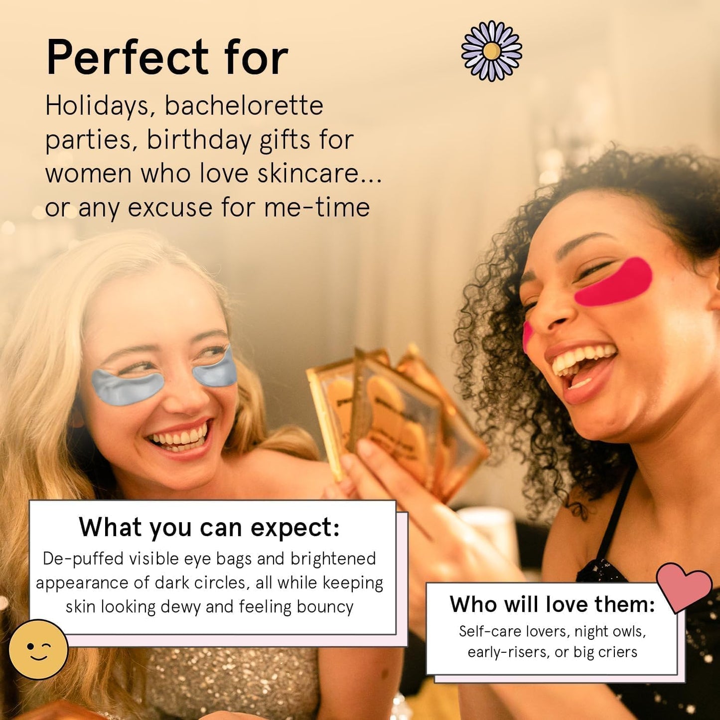 grace & stella Under Eye Mask - Birthday Gifts for Women, Gifts for Mom, Under Eye Patches to Reduce Dark Circles, Puffy Eyes, Eye Bags, Wrinkles, Travel Size Toiletries, Vegan (24 Pairs, Gold) 🍁 All In One Marketplace Canada