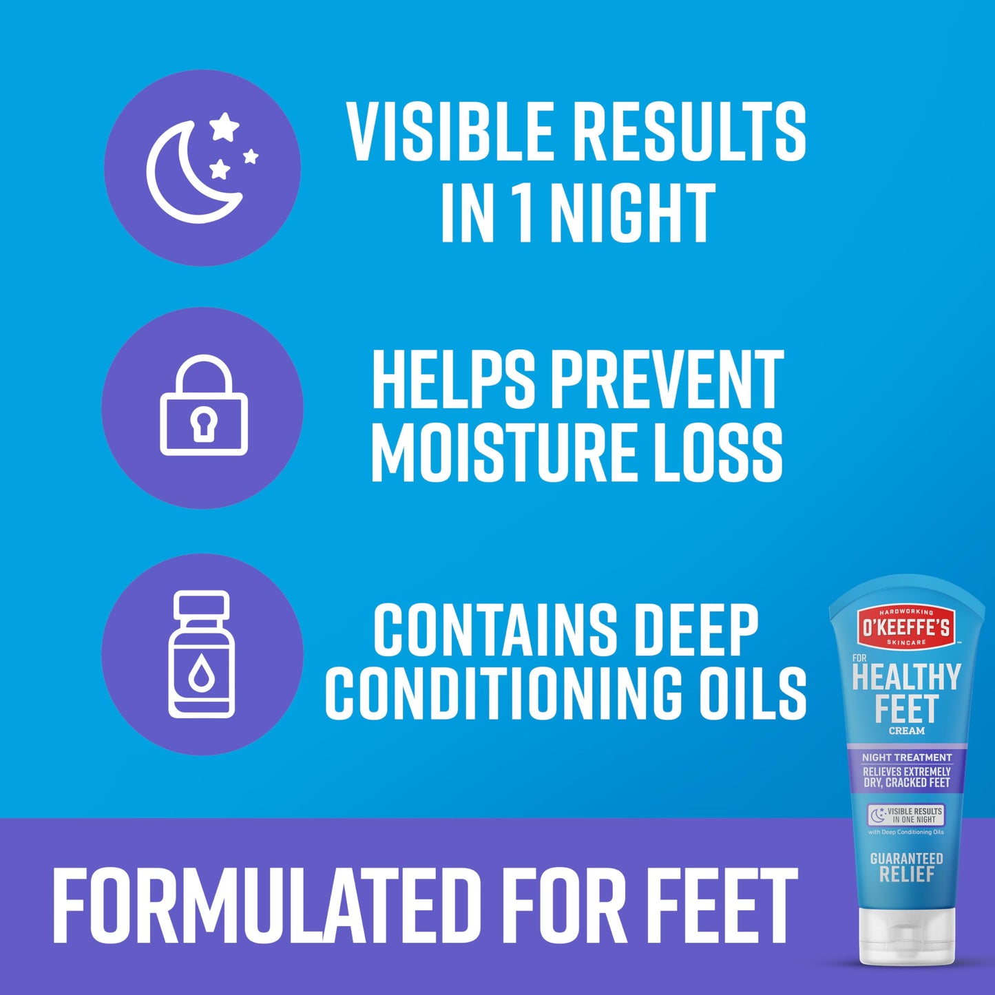 O'Keeffe's Healthy Feet Night Treatment Foot Cream for Dry Feet, 198 g 🍁 All In One Marketplace Canada