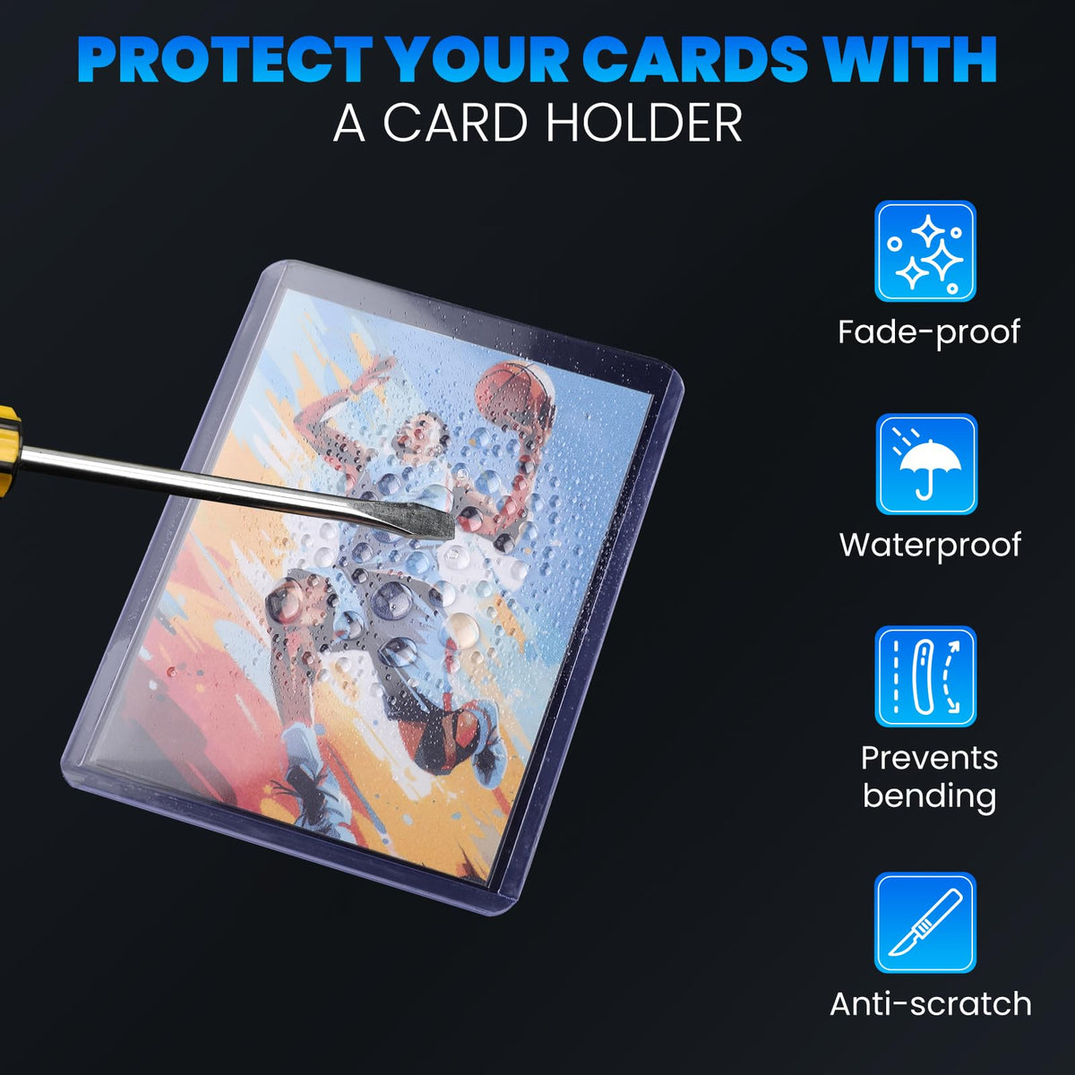 ZENOWICK 200 Packs Card Sleeves Hard, Top Loaders for Cards 3" x 4" Card Protectors Plastic, Card Top Loaders Fit for Hockey, Baseball, Football Cards (100 Hard + 100 Soft Sleeves) 🍁 All In One Marketplace Canada