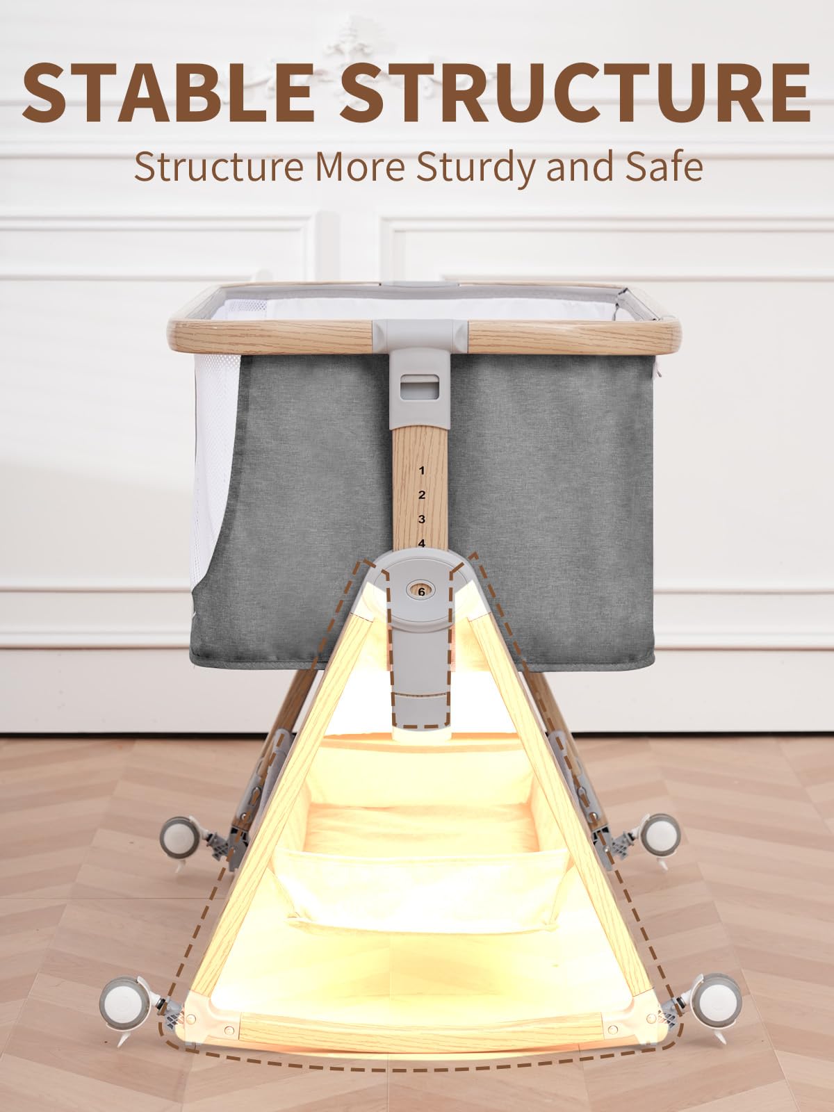 Baby Bassinet Bedside Sleeper - 3 in 1 Bassinets with Waterproof Sheets, Soft Mattress and Breathable Mesh, Adjustable Height Bedside Bassinet for Baby with Wheels, Storage Basket, Gray 🍁 All In One Marketplace Canada