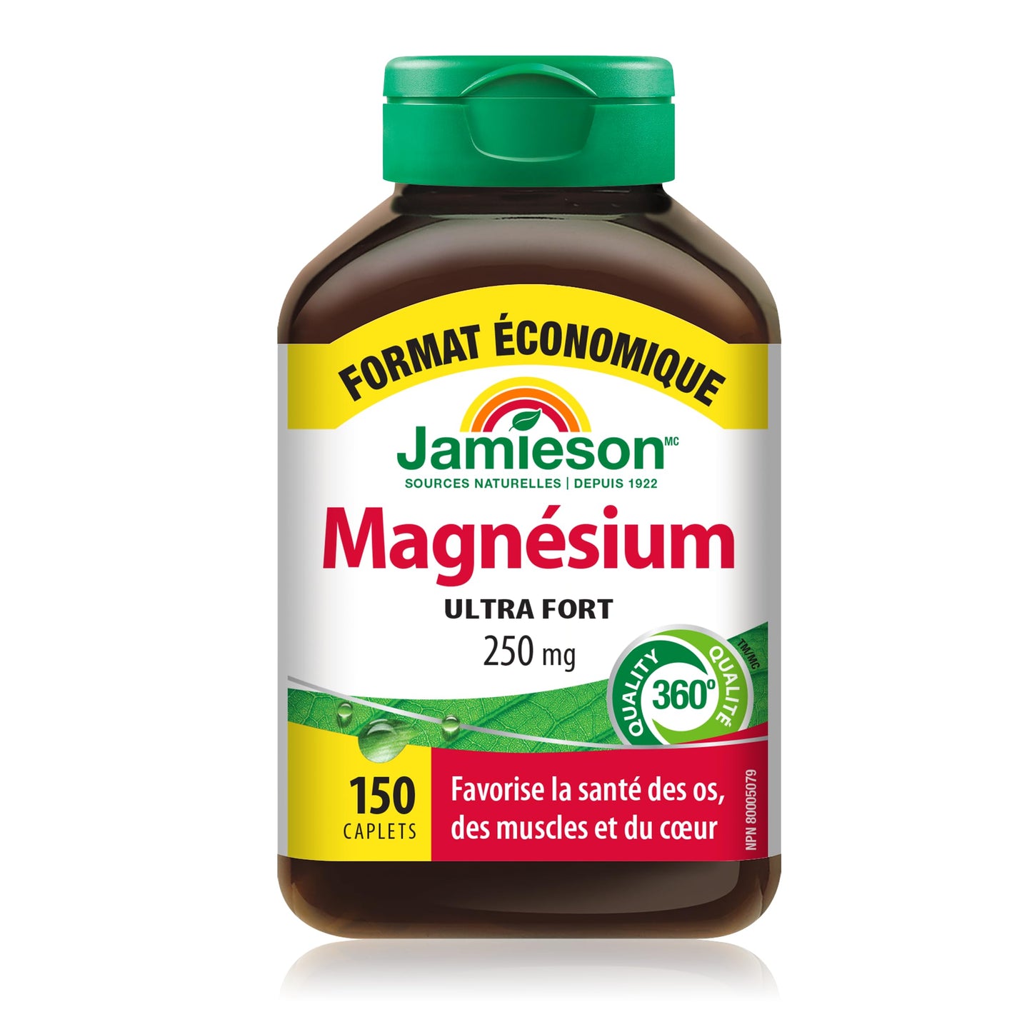Jamieson Ultra Strength Magnesium 250 mg, Electrolytes, Supports Overall Health, Bone Health, and Muscle Function. Non-GMO, Gluten-Free, 150 Caplets, Proudly Canadian 🍁 All In One Marketplace Canada