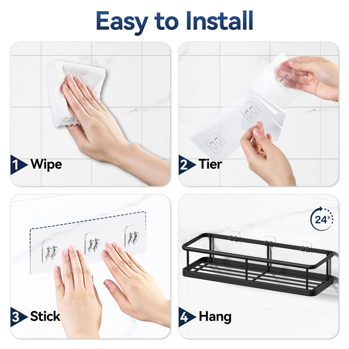 YASONIC Shower Caddy Adhesive, 100% Rustproof Shower Shelves 3 Piece 🍁 All In One Marketplace Canada