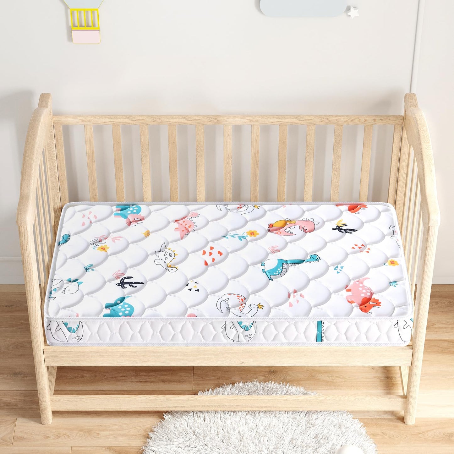 Premium Dual-Sided Crib & Toddler Mattress, Hypoallergenic, 5" Firm Soft Crib Mattress, Non-Toxic - Fits Standard Cribs & Toddler Beds 🍁 All In One Marketplace Canada
