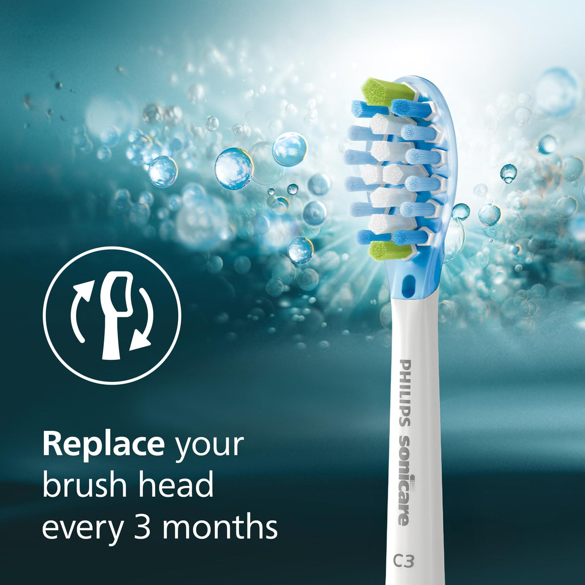 Philips Sonicare C3 2-in-1 Plaque Removal+Whitening Brush Heads, Genuine Replacement Toothbrush Heads, White, 2 Pack, HX9042/65 🍁 All In One Marketplace Canada