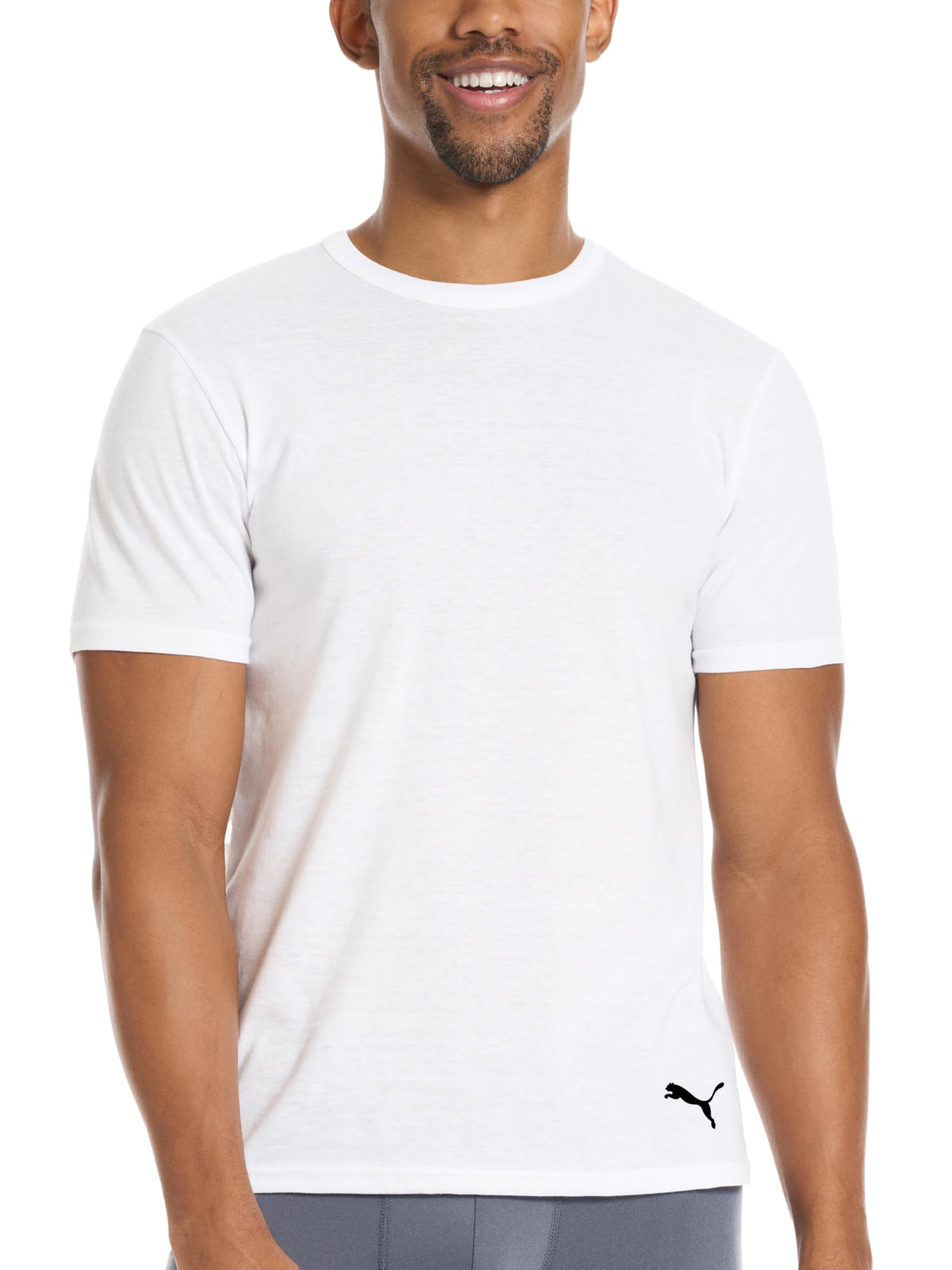 PUMA Men's 4 Pack Cotton Crewneck Short Sleeve T-Shirt, Black/Grey/White/Navy, Medium 🍁 All In One Marketplace Canada