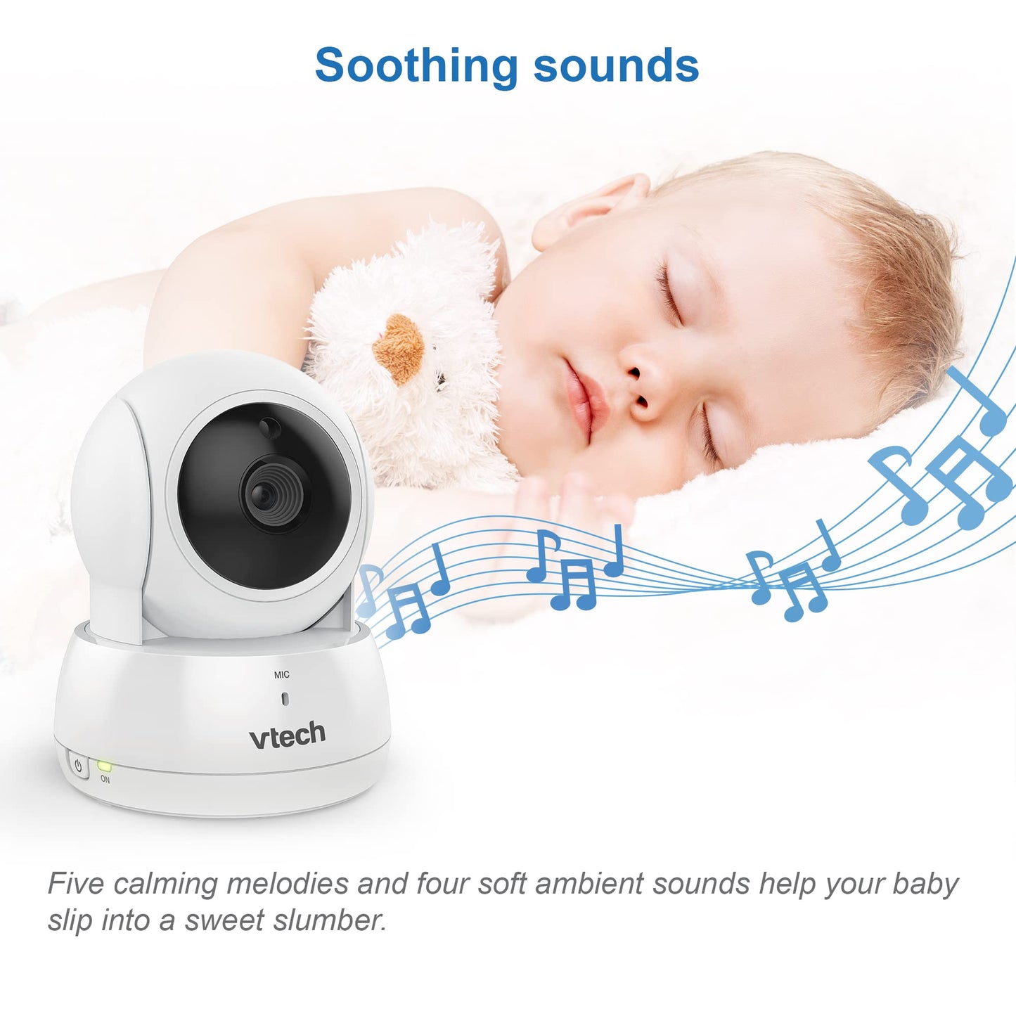 VTech VM924-2 Pan & Tilt Video Baby Monitor with 2 Cameras, 5" LCD Screen, Up to 17 Hrs Video Battery Life(2600 mAh), 1.33x Zoom, Night Vision, Best-in-Class 1000ft Range, Soothing Sounds, 2-Way Talk 🍁 All In One Marketplace Canada
