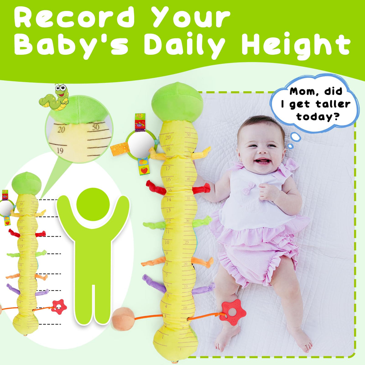 Baby Toys 0-3-6-12 Months, New Born Baby Boy Girl Gifts, Tummy Time Toys with Baby Mirror Teething Rattles Crinkle Music Sensory Toys for Newborn Babies Essentials 0 3 6 9 12 Month 🍁 All In One Marketplace Canada