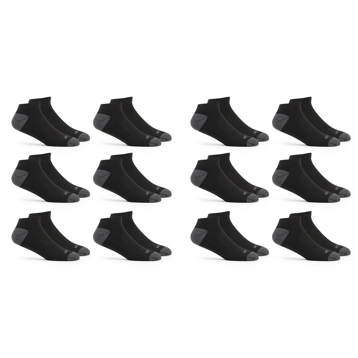 Fruit of the Loom Men's Dual Defense Low Cut Cushioned Moisture Wicking Socks (12 Pack), Black, Medium (6-12) 🍁 All In One Marketplace Canada