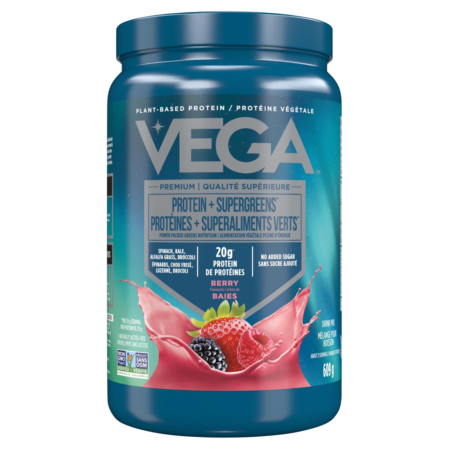 Vega Protein and Greens Berry (21 Servings) Plant Based Protein Powder Plus Veggies, Vegan, Non GMO, Pea Protein For Women and Men, 609g (Packaging May Vary) 🍁 All In One Marketplace Canada
