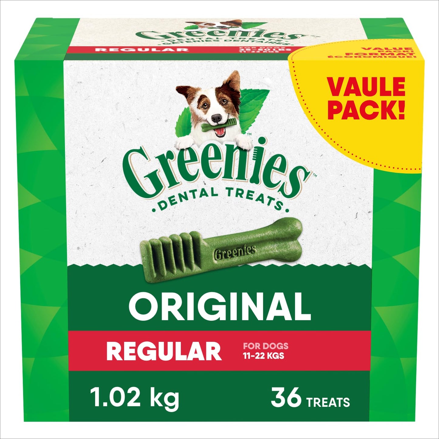 GREENIES Dog Treats Original Regular Natural Dental Care, (36 Treats) 36 oz. Pack 🍁 All In One Marketplace Canada