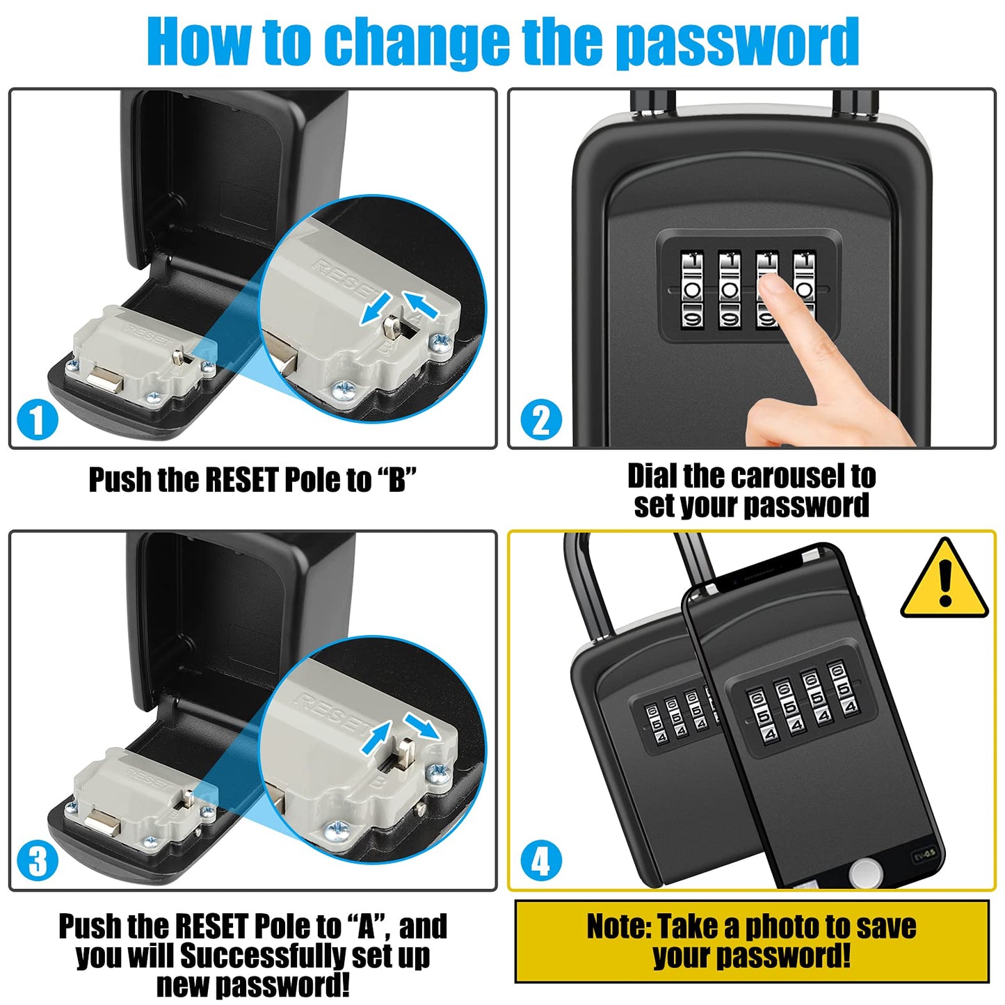 Key Lock Box, [No Installation Require] Diyife Portable Outdoor Lock Box for Keys with Removable Shackle, 5 Keys Capacity, Weatherproof 4-Digit Combination Key Safe for Home AirBnb Office 🍁 All In One Marketplace Canada