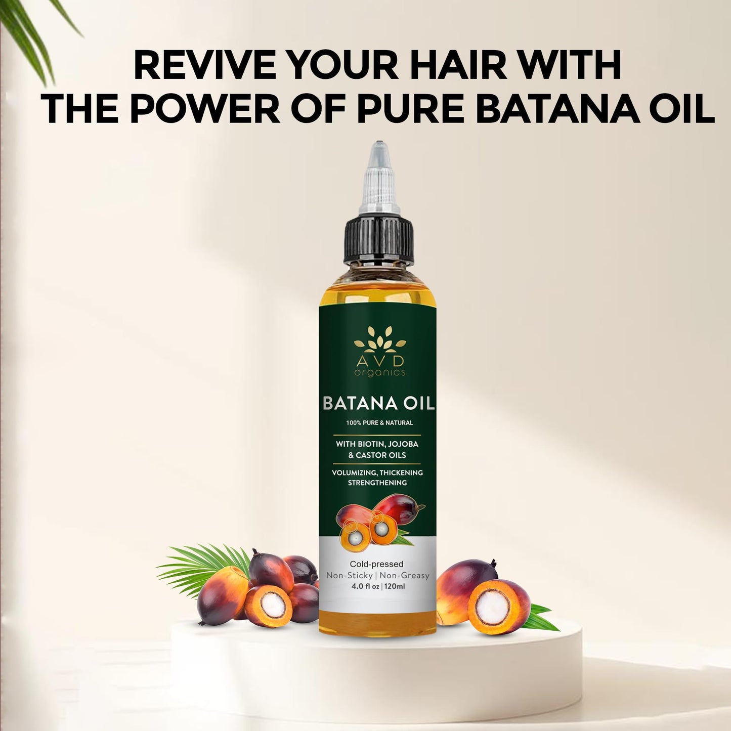 AVD Organics Raw Batana Oil for Hair | 100% Pure batana oil for Hair Growth - Promotes Thicker, Stronger Hair | Ideal for Men & Women | 120ML 🍁 All In One Marketplace Canada