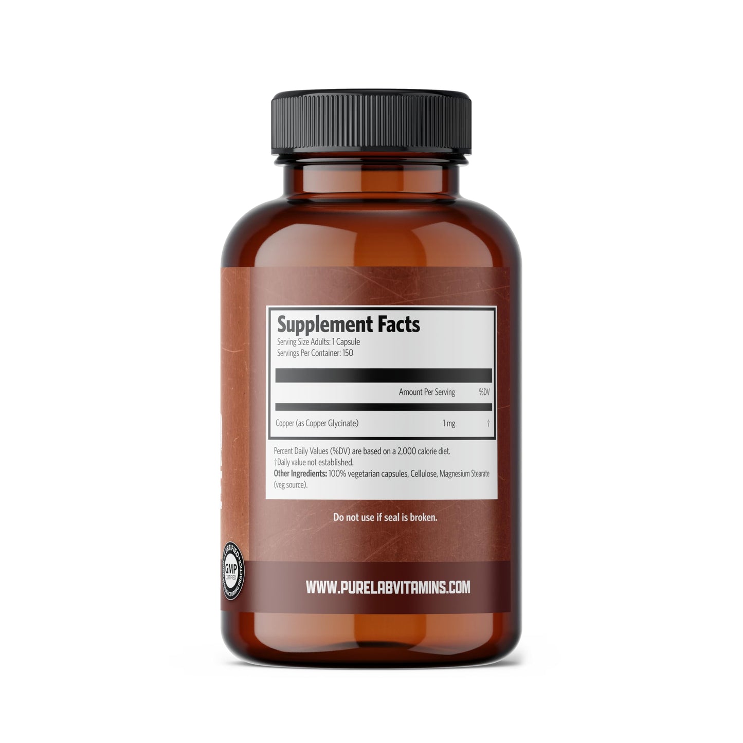 Pure Lab Vitamins Copper Glycinate 1mg - 150 Vegi-caps 🍁 All In One Marketplace Canada