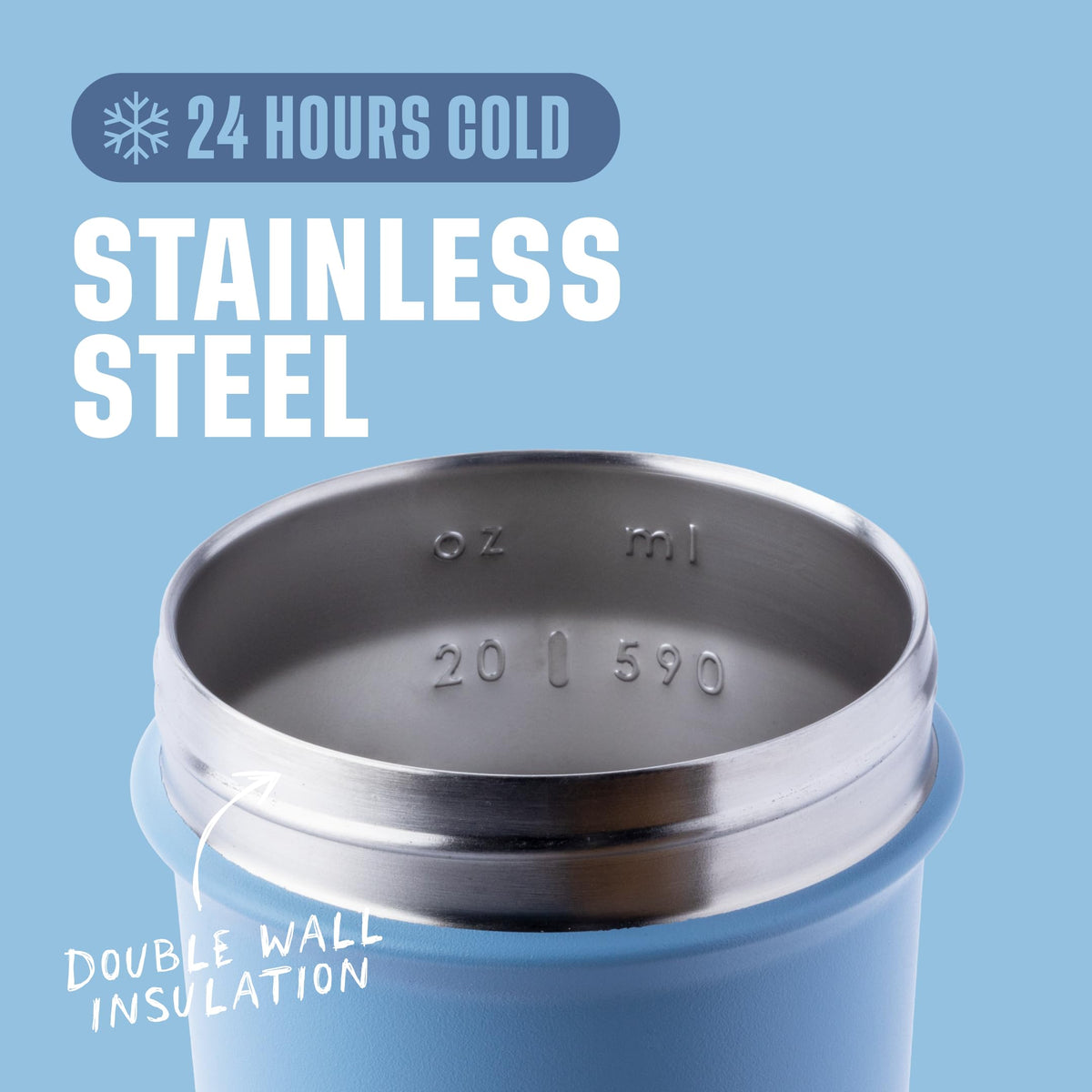 BlenderBottle Strada Sleek Shaker Cup Insulated Stainless Steel Water Bottle with Wire Whisk, 25-Ounce, Dusty Blue 🍁 All In One Marketplace Canada