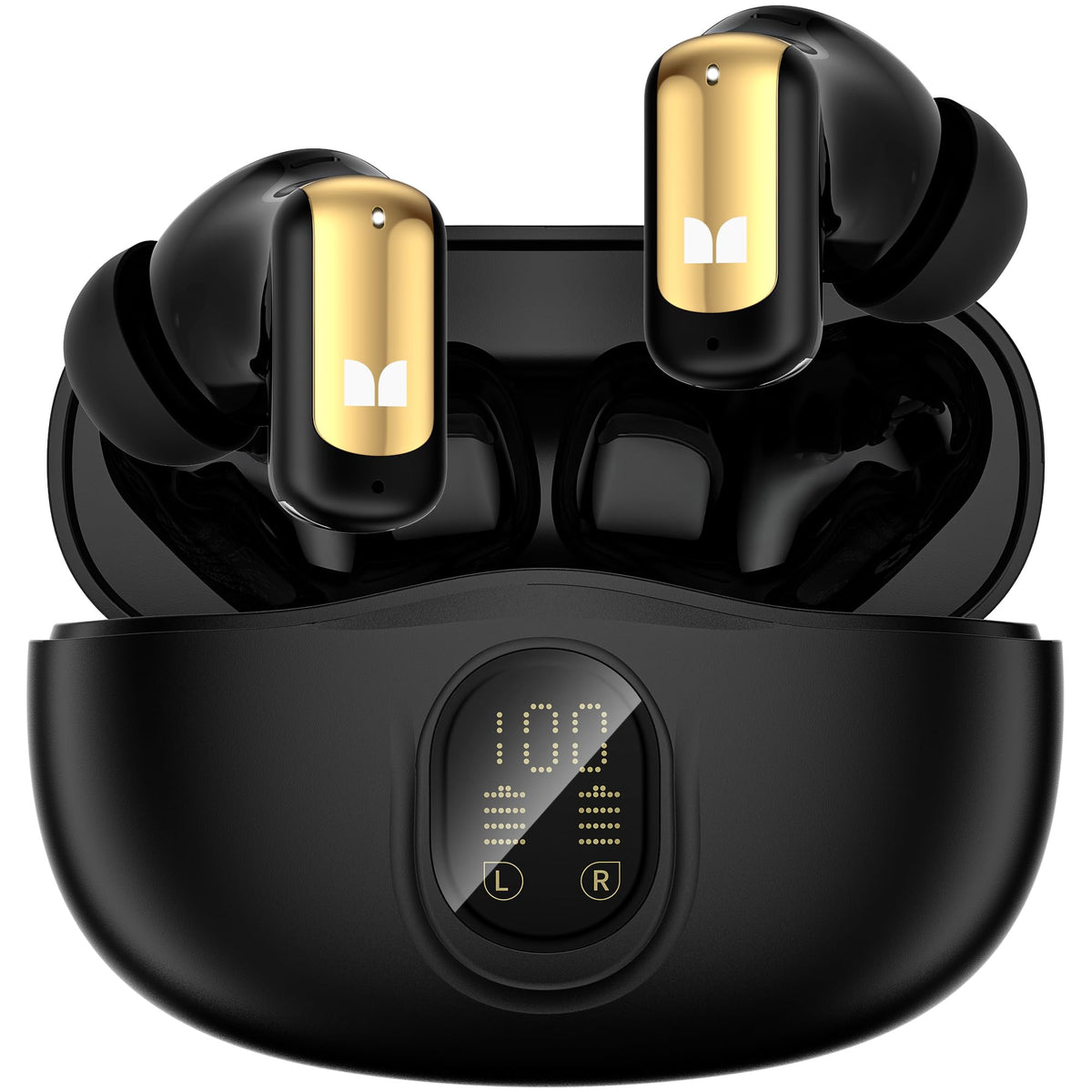 Monster N-Lite 217 Wireless Earbuds, Immersive Stereo Sound, Bluetooth 6.0 in-Ear Headphones, Built-in Smart Noise Cancelling Mic for Clear Calls, Comfortable Fit, 32H Playtime, IPX6 Waterproof, Black 🍁 All In One Marketplace Canada