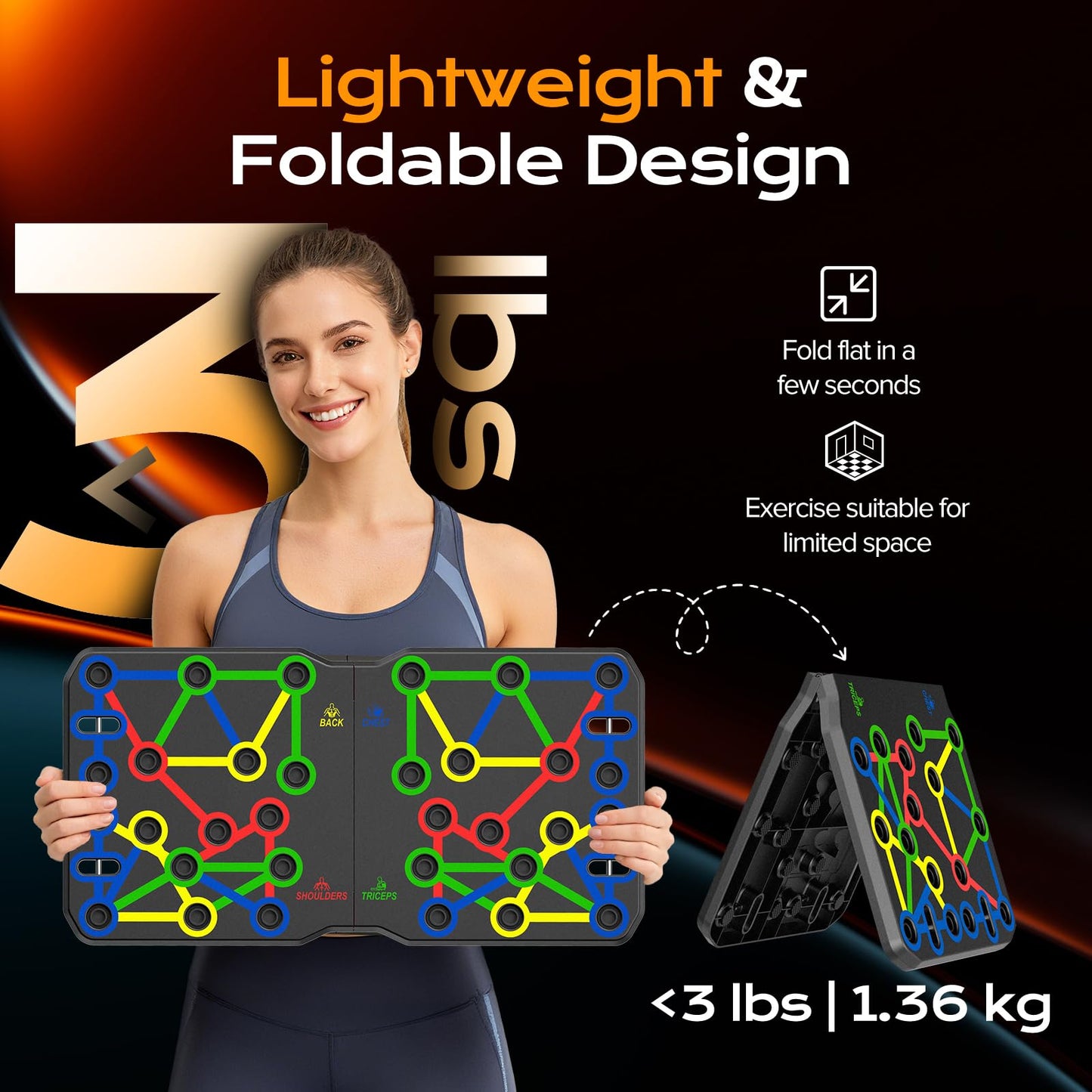 AERLANG Push Up Board-Large PushUps Portable Multi-Function Foldable Push Up Bar, Easy to Use Push up Handle Push Up Strength Training Push Up Stands Home Workout Equipment 🍁 All In One Marketplace Canada