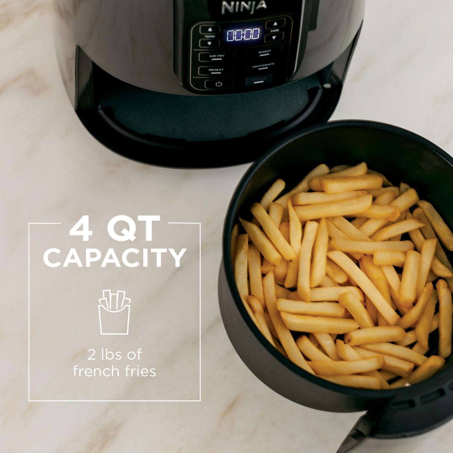NINJA AF101C, Air Fryer, 3.8L Less Oil Electric Air Frying, Equipped with Crisper Plate + Multi-Layer Rack + Non Stick Basket, Programmable Control Panel, Black, 1550W, (Canadian Version) 🍁 All In One Marketplace Canada