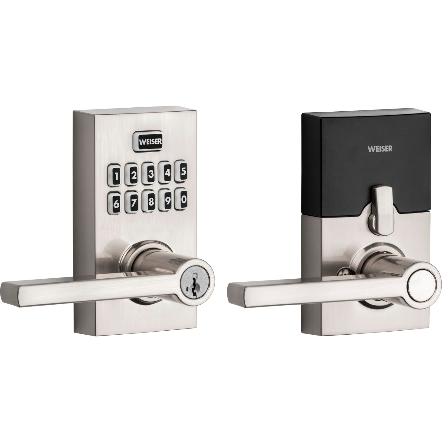 Weiser Smartcode 10 Satin Nickel Keyless Entry Door Lock with Handle/Deadbolt Lock, Keypad Door Lock with Auto Lock, Up to 30 User Codes, Electronic Door Handles/Door Locks for Entry Door & Garage 🍁 All In One Marketplace Canada